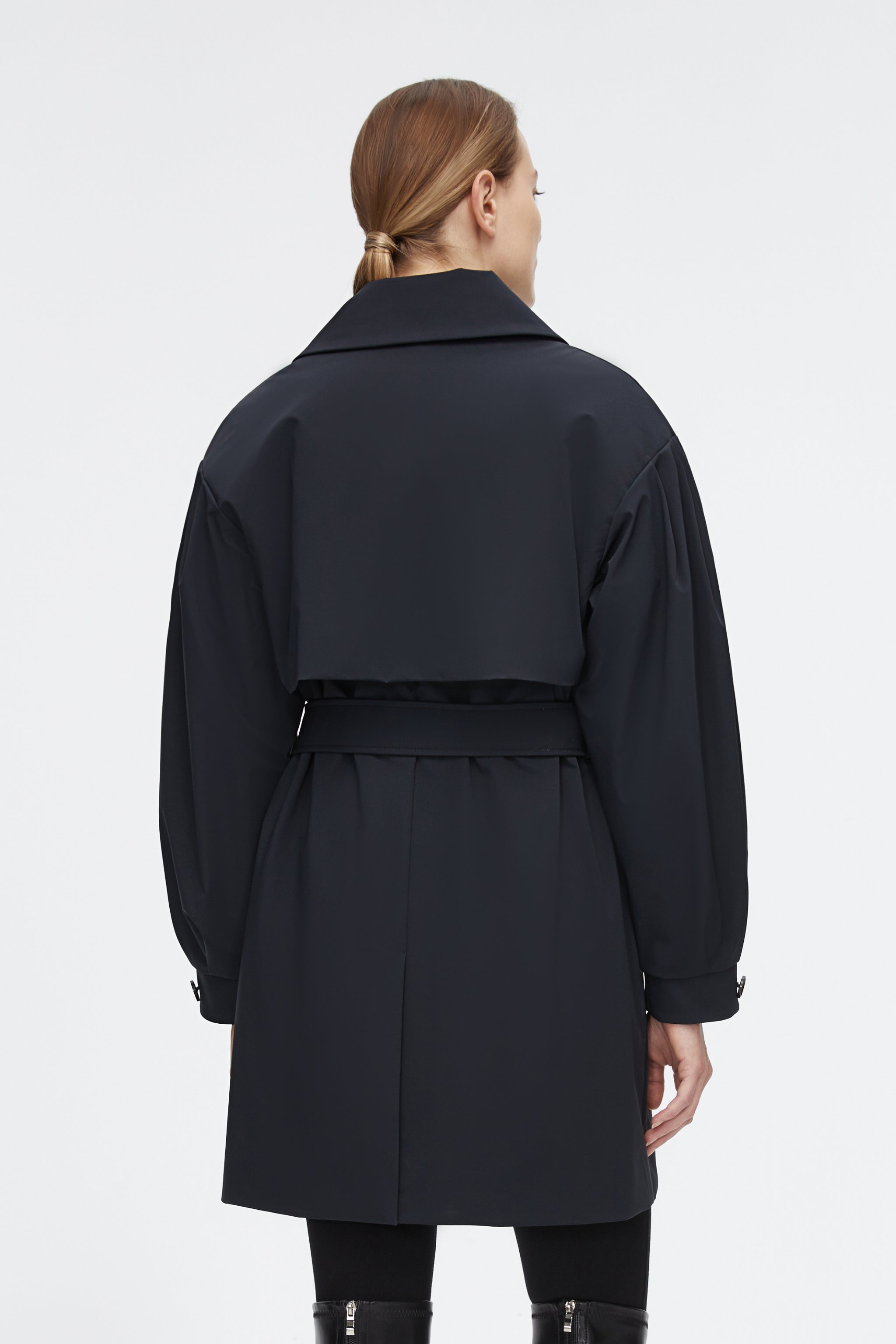 Dropped Shoulder Detachable Goose Down Trench Coat