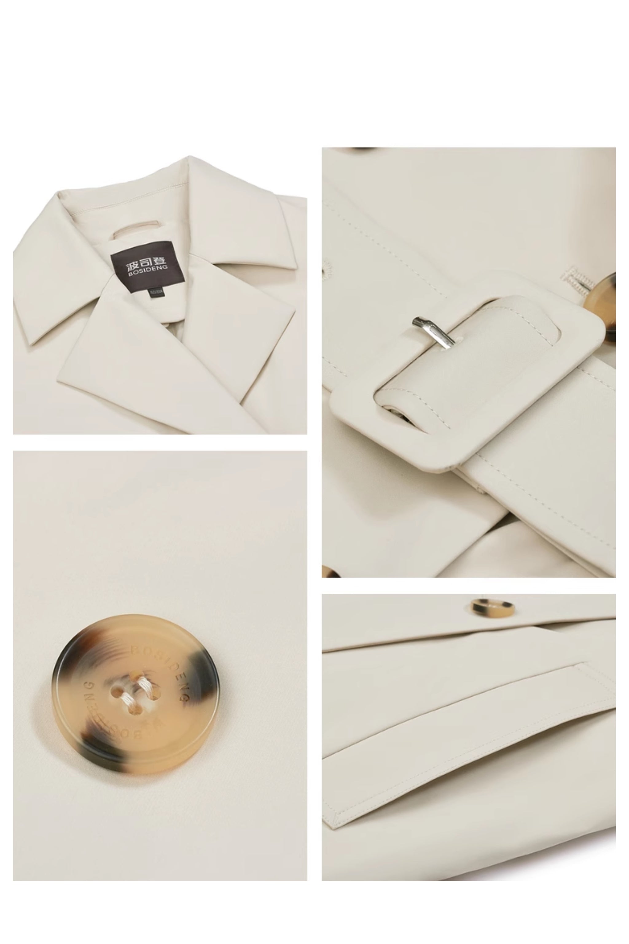 Dropped Shoulder Detachable Goose Down Trench Coat