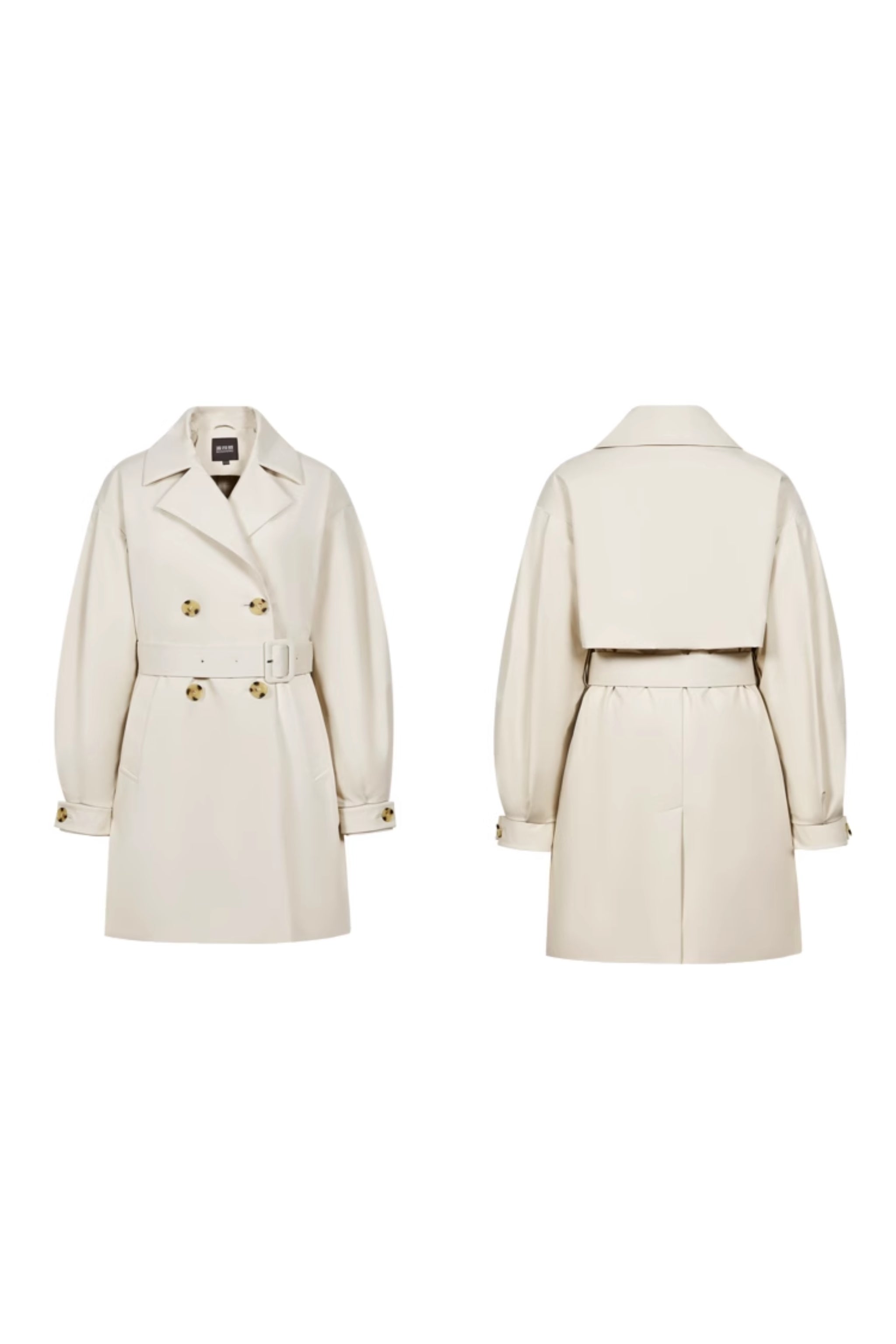 Dropped Shoulder Detachable Goose Down Trench Coat