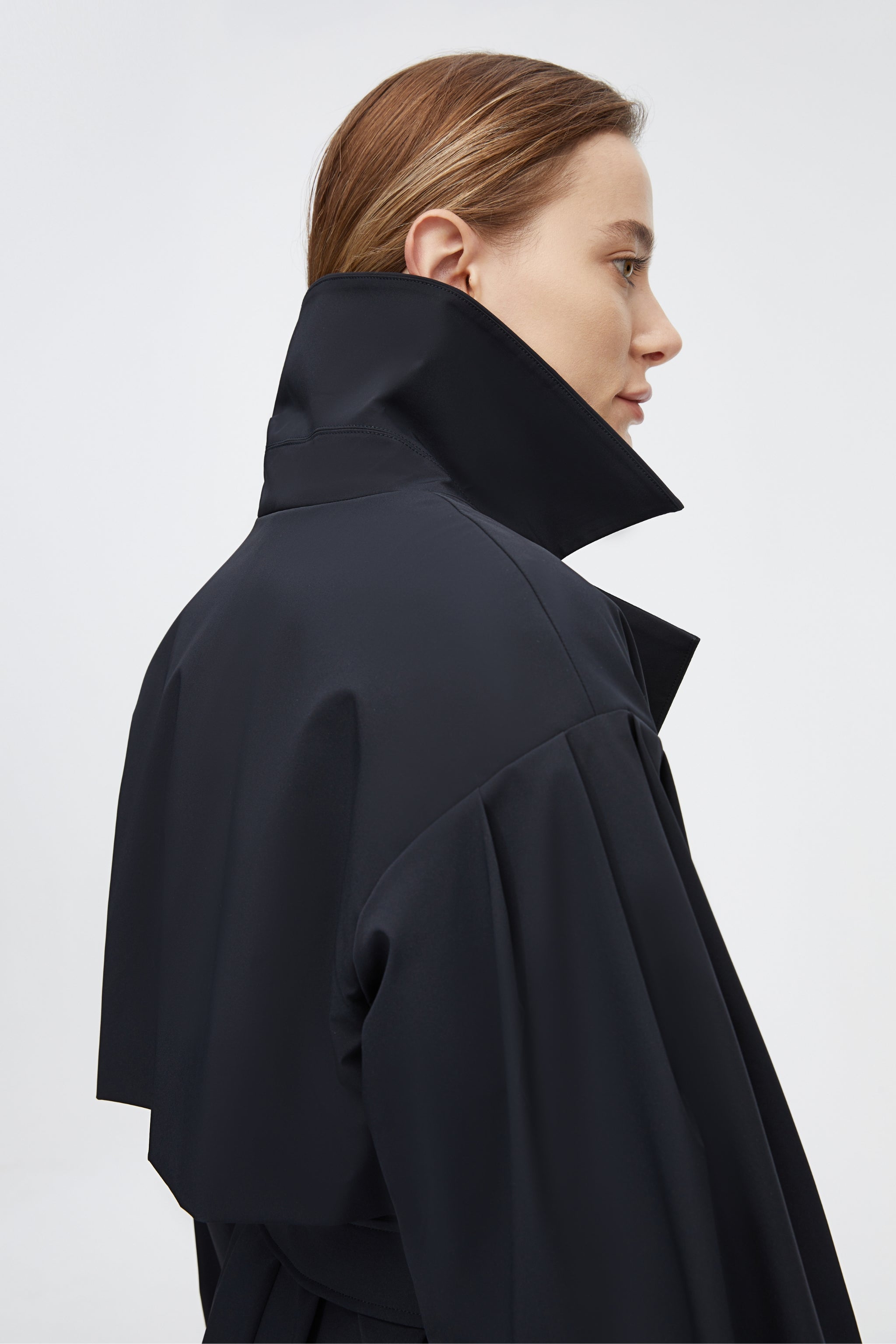 Dropped Shoulder Detachable Goose Down Trench Coat