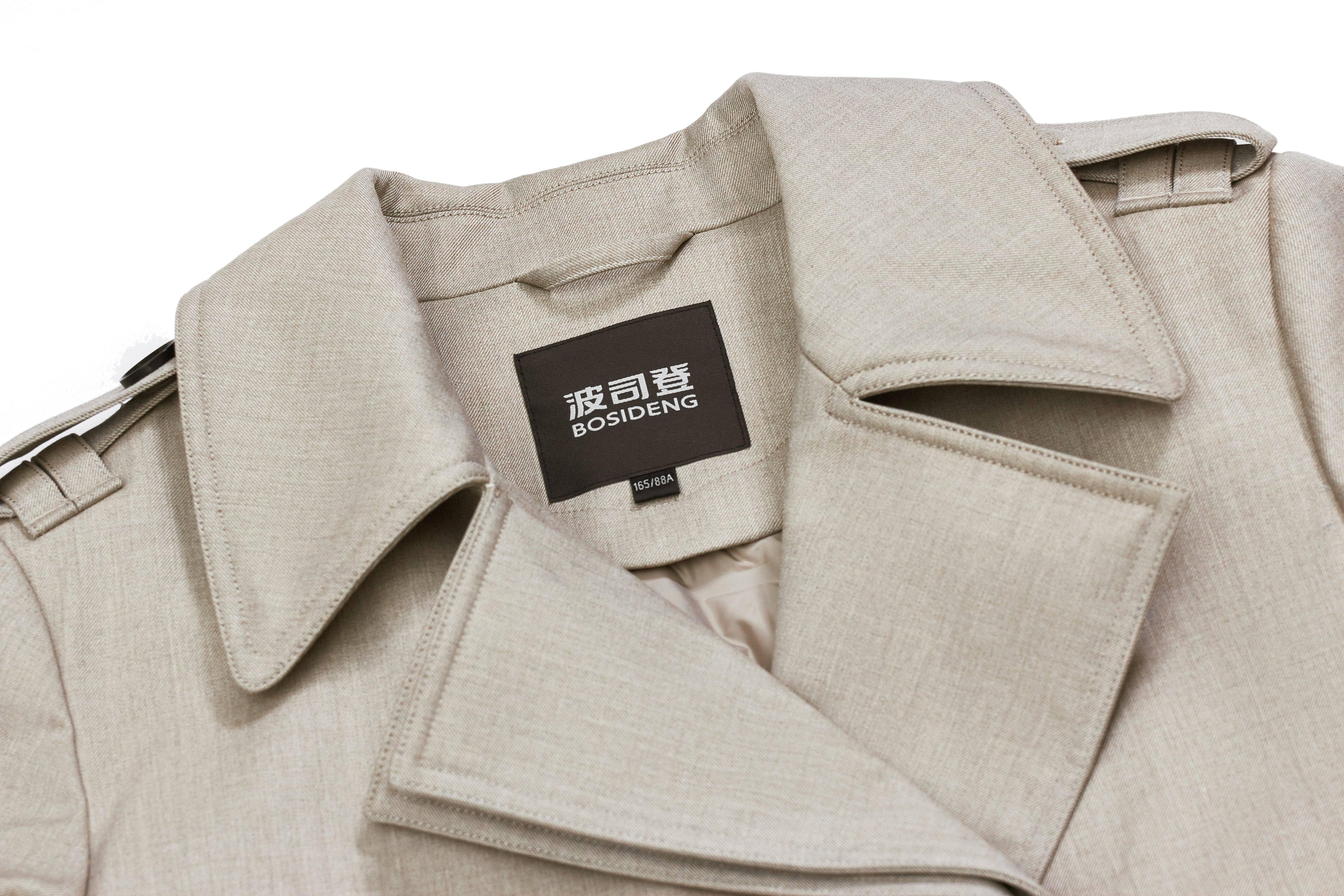 Full Length Detachable Goose Down Trench Coat detail