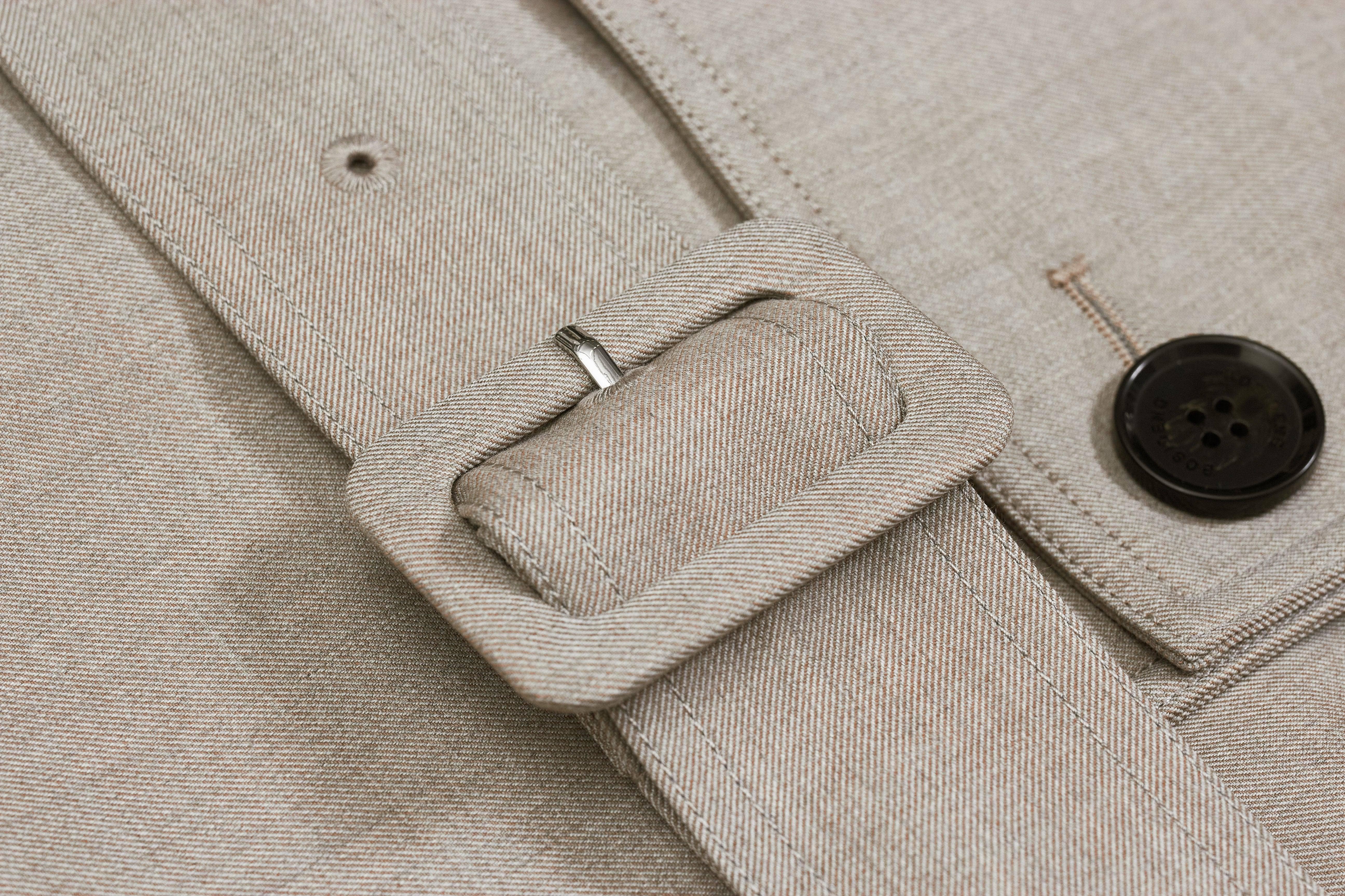 Full Length Detachable Goose Down Trench Coat Detail