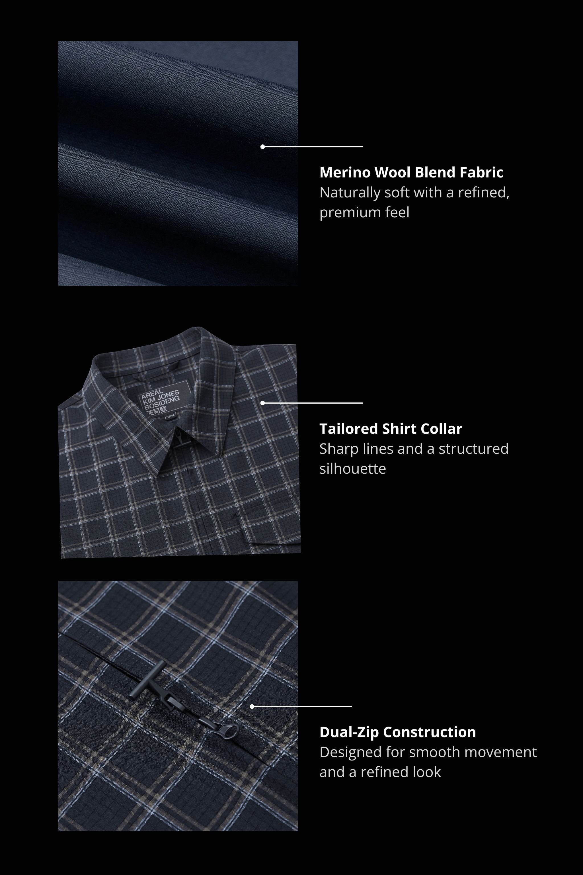 BOSIDENG AREAL Men's Jacket 945A — jacket features a refined, easy-to-wear layer that balances comfort and polish — view 6 — Kim Jones