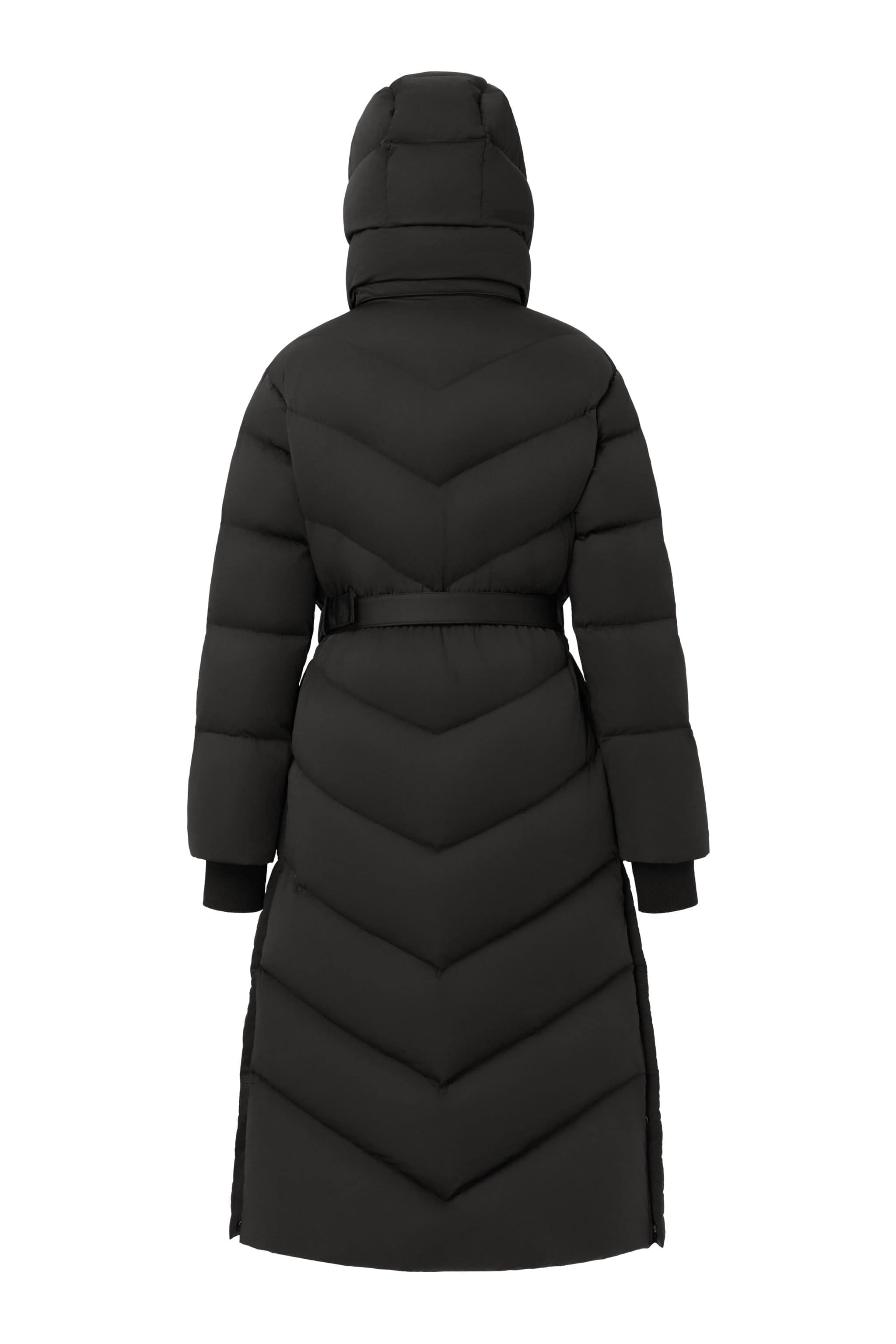 BOSIDENG AREAL Women's Full Length Goose Down Jacket With Belt 922 — long puffer coat blends sculptural precision — view 7; waterproof, windproof — Kim Jones