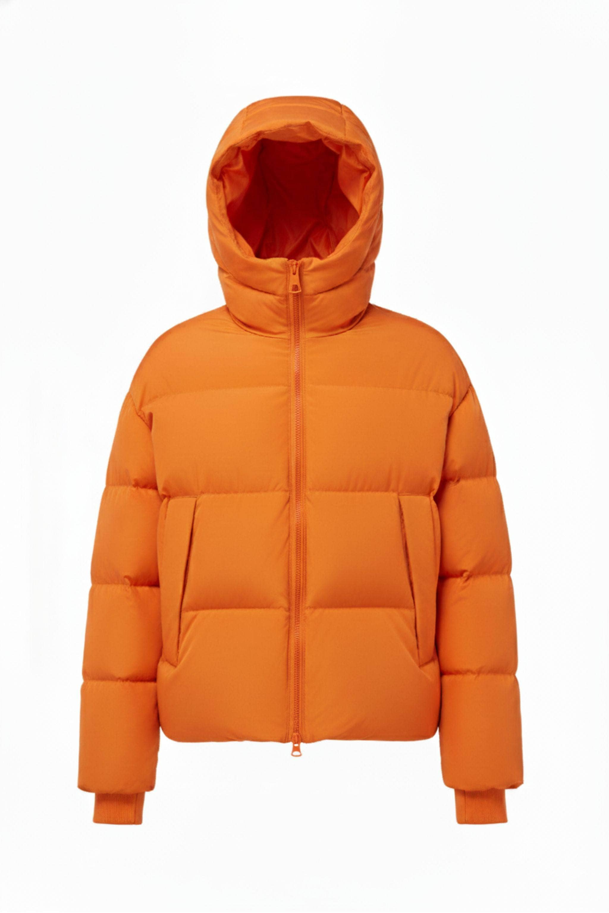 AREAL AREAL Men's Goose Down Puffer With Hood 915 -B250244915Y Jacket Coral Orange / XS