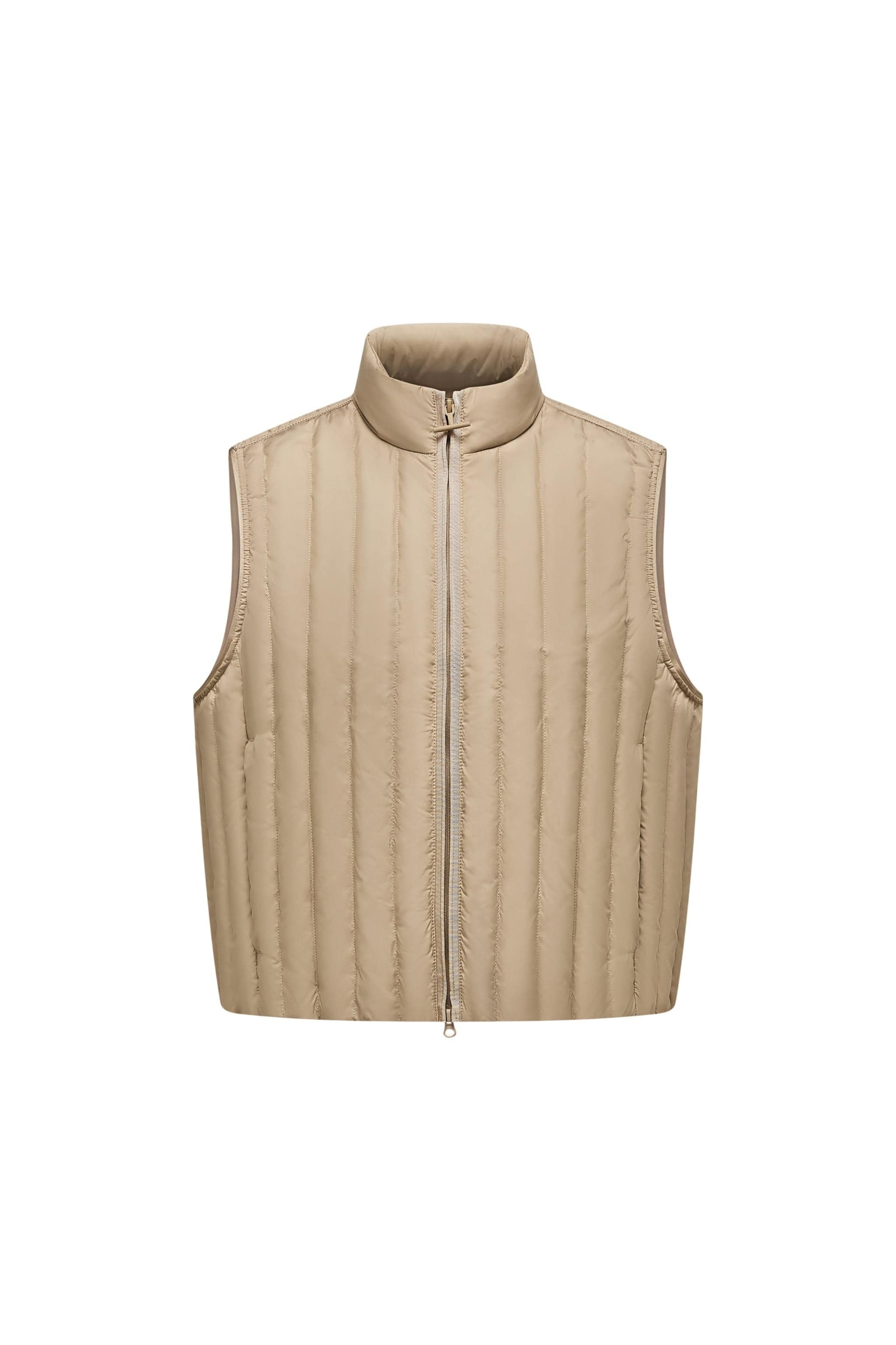 AREAL Women's Goose Down Gilet 962 — gilet is ideal for fluid movement, offering lightweight protection and breathable comfort in Light Wheat Brown, sizes 4–14