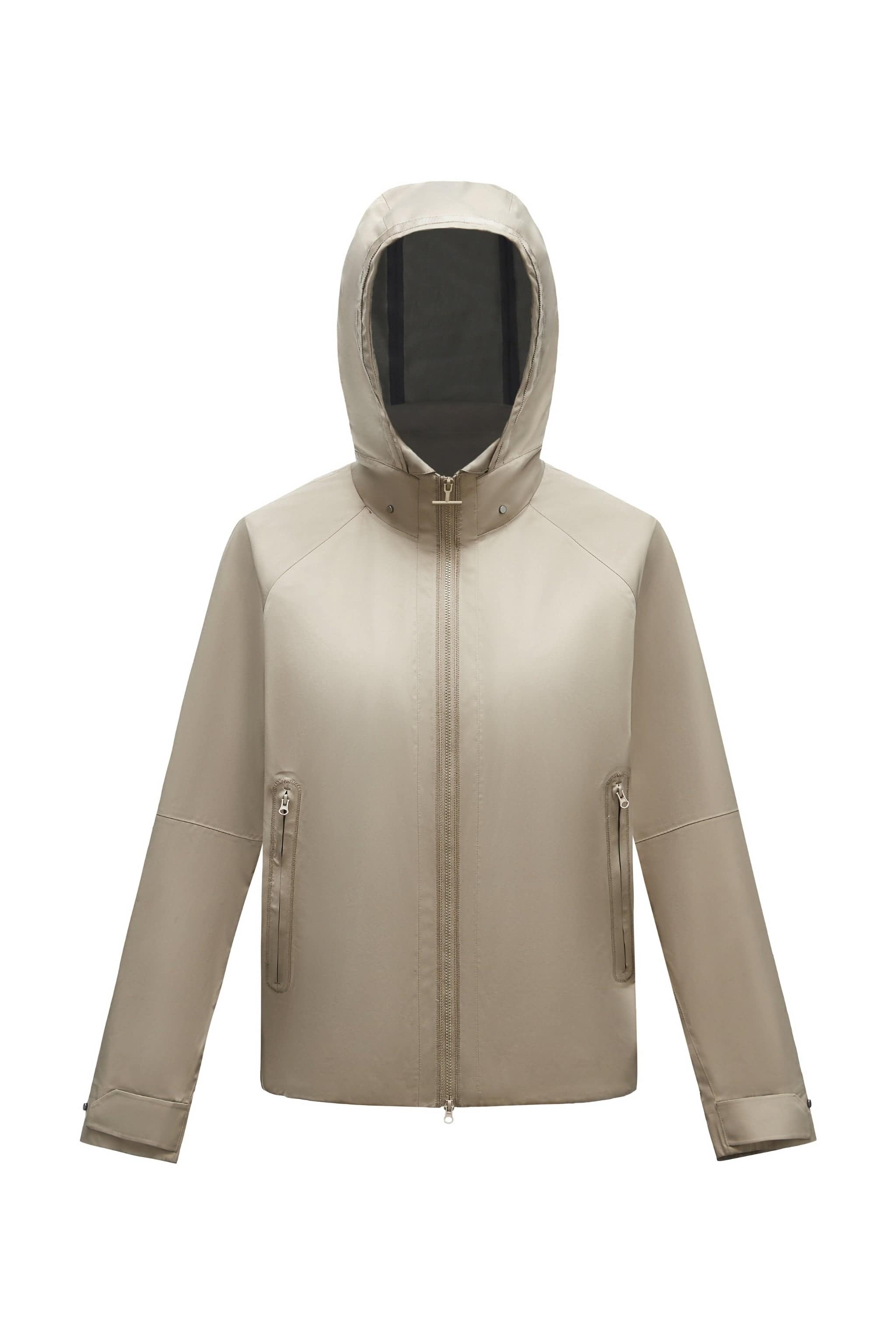 BOSIDENG AREAL Women's Lapel Collar Cropped Jacket 968 — women's cropped jacket features a structured and adaptable in Light Wheat Brown, sizes 4–14; water-resistant, windproof — Kim Jones