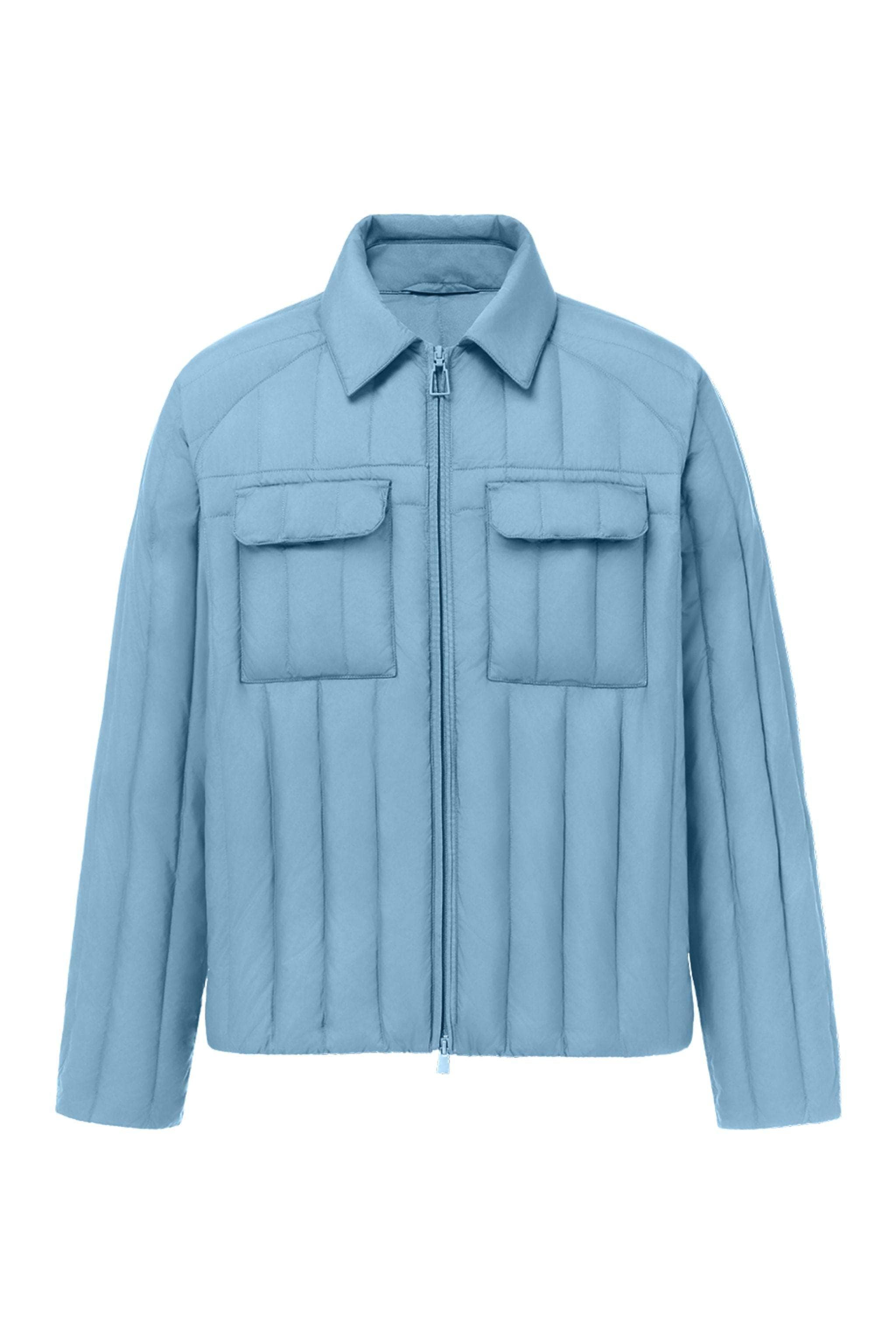 AREAL AREAL Men's Goose Down Shacket 913 - B250134913Y Jacket Misty Blue / XS