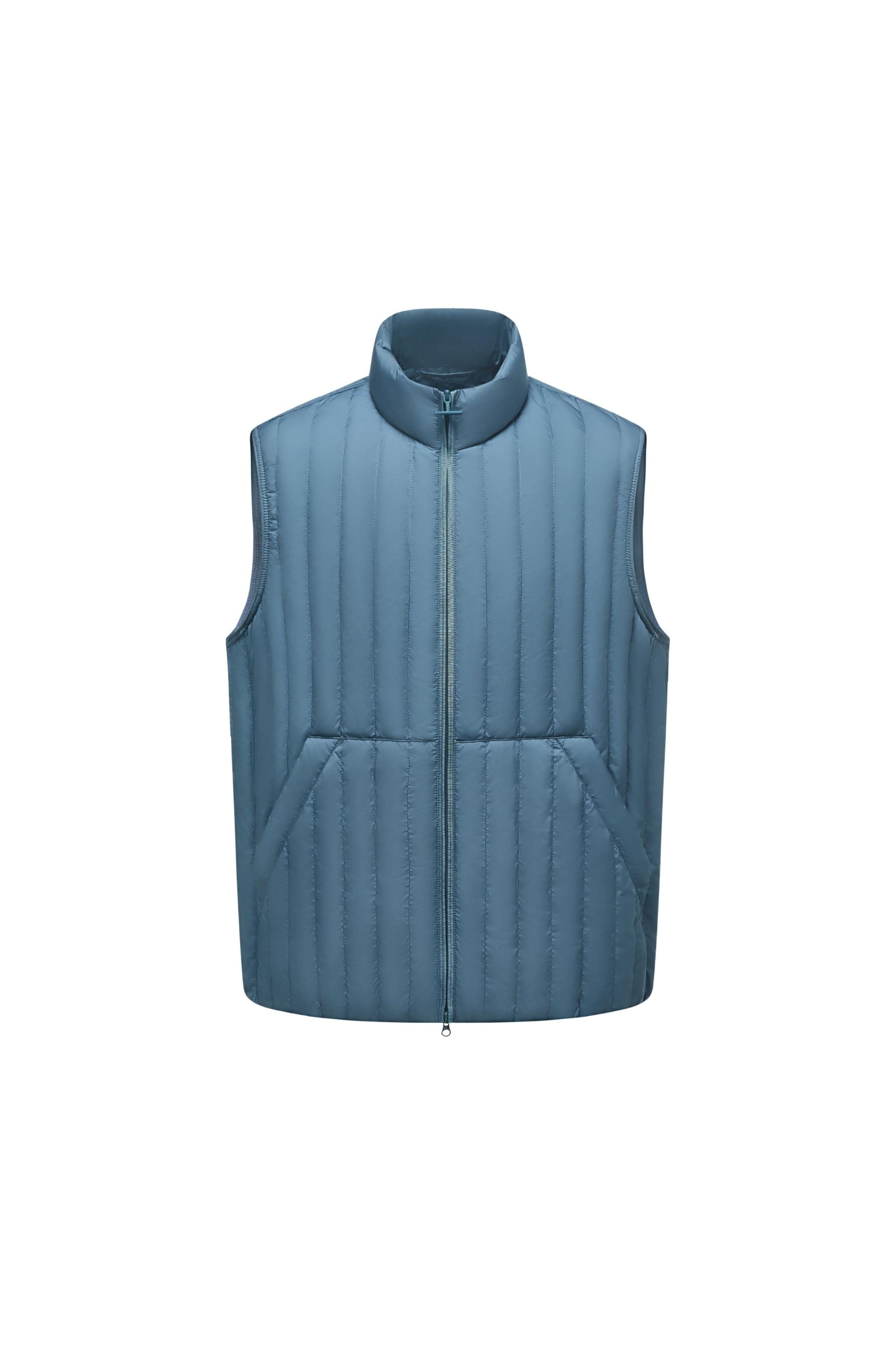BOSIDENG AREAL Men's Goose Down Gilet 911 — gilet delivers structured, low-bulk warmth and is an ideal option in Ocean Blue, sizes S–XXL; water-resistant