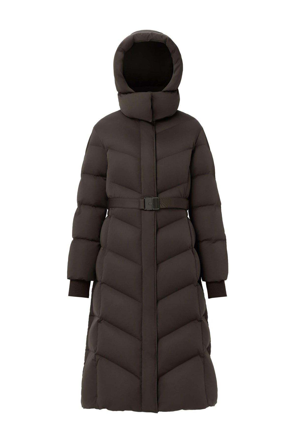 AREAL Women's Full Length Goose Down Jacket With Belt 922