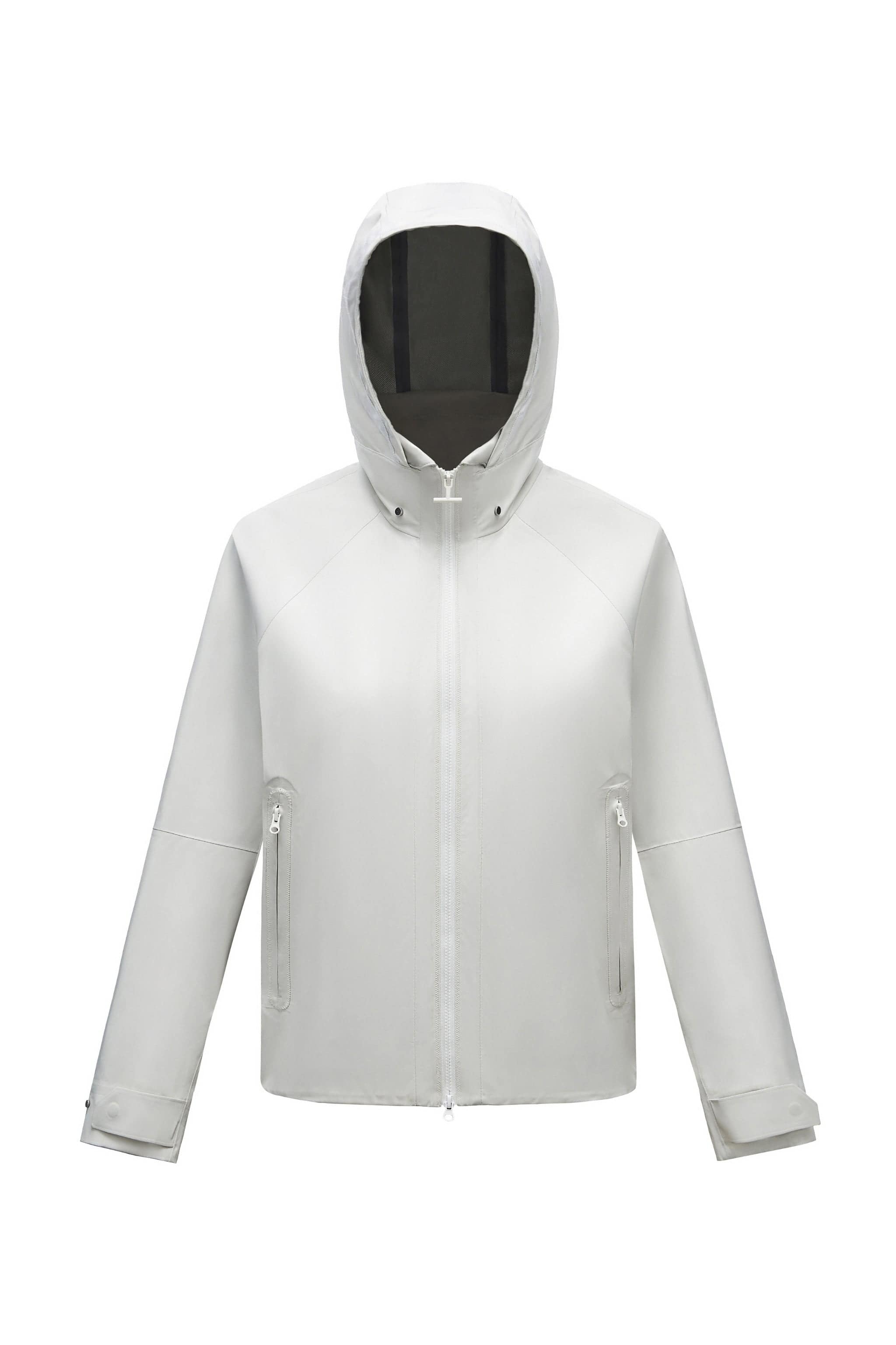BOSIDENG AREAL Women's Lapel Collar Cropped Jacket 968 — women's cropped jacket features a structured and adaptable in Satin White, sizes 4–14; water-resistant, windproof — Kim Jones
