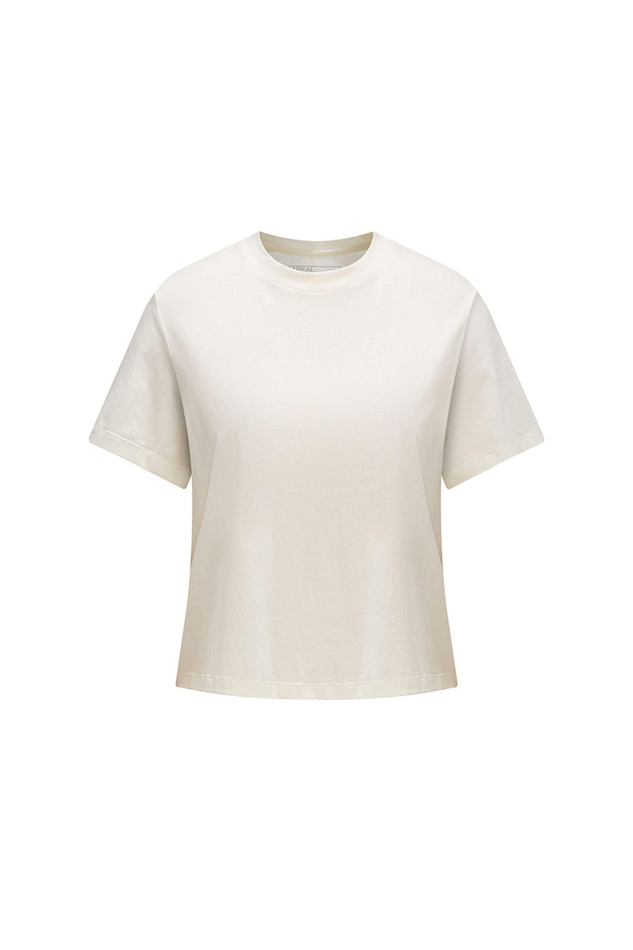 BOSIDENG AREAL Women's Short Sleeved T-shirt 984 — T-shirt integrates the natural cooling properties of silk and wool in Satin White, sizes 4–14 — Kim Jones