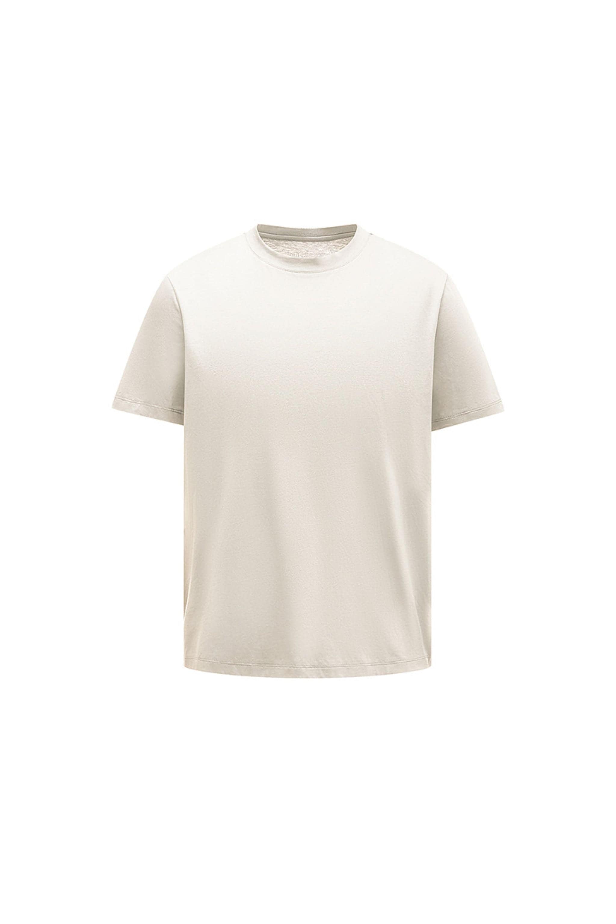 BOSIDENG AREAL Men's Short Sleeved T-shirt 931 — refined men's T-shirt features a soft in Satin White, sizes S–XXL — Kim Jones