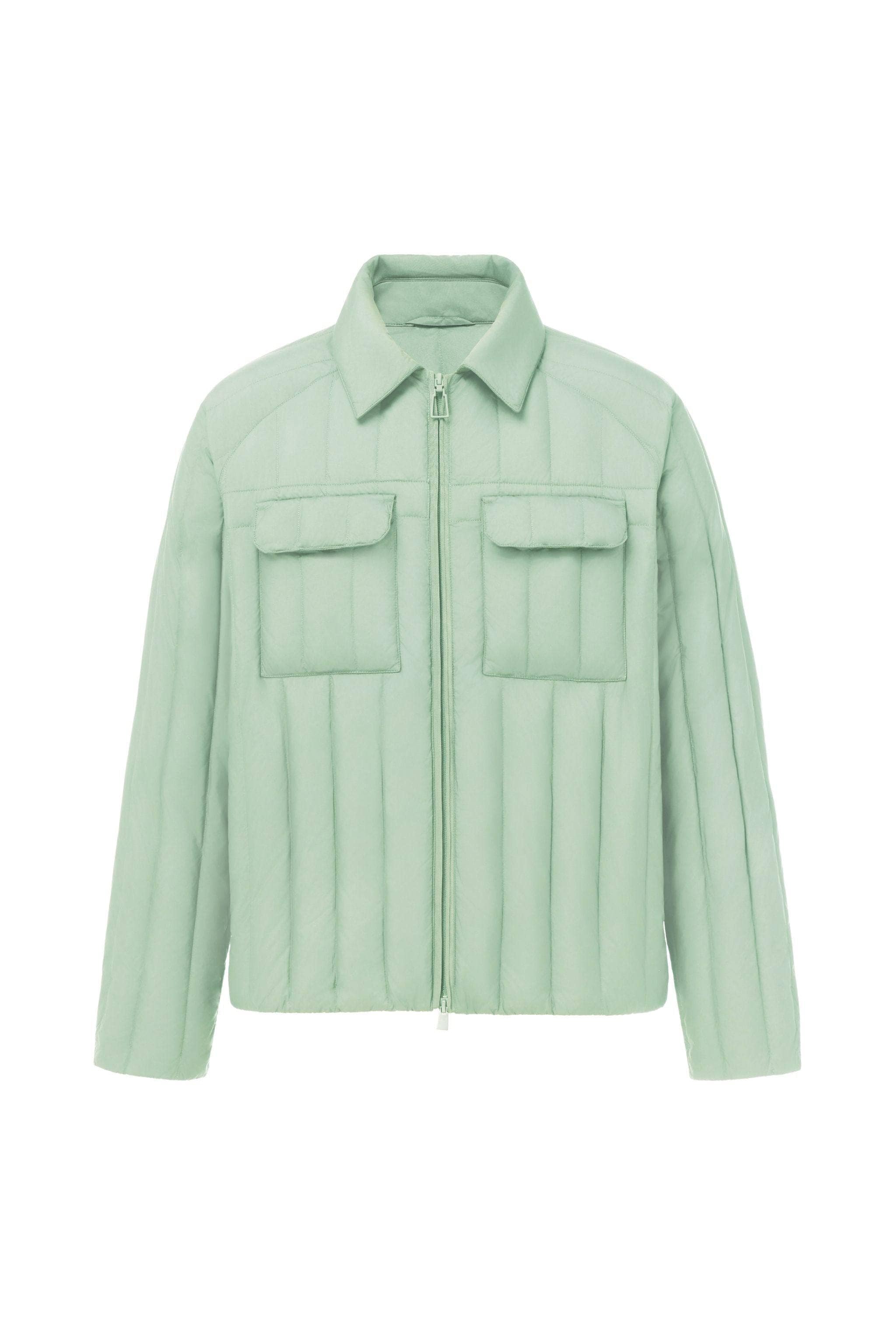 AREAL AREAL Men's Goose Down Shacket 913 - B250134913Y Jacket Starlight Green / XS