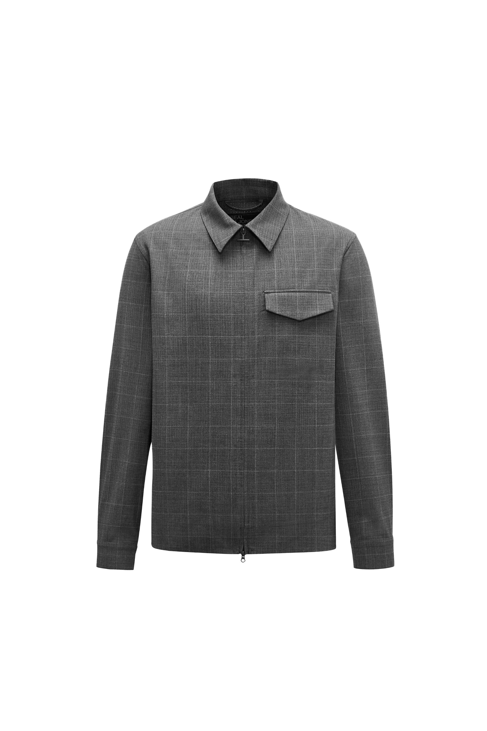 BOSIDENG AREAL Men's Jacket 945A — jacket features a refined, easy-to-wear layer that balances comfort and polish in Subtle Grey Check, sizes S–XXL — Kim Jones