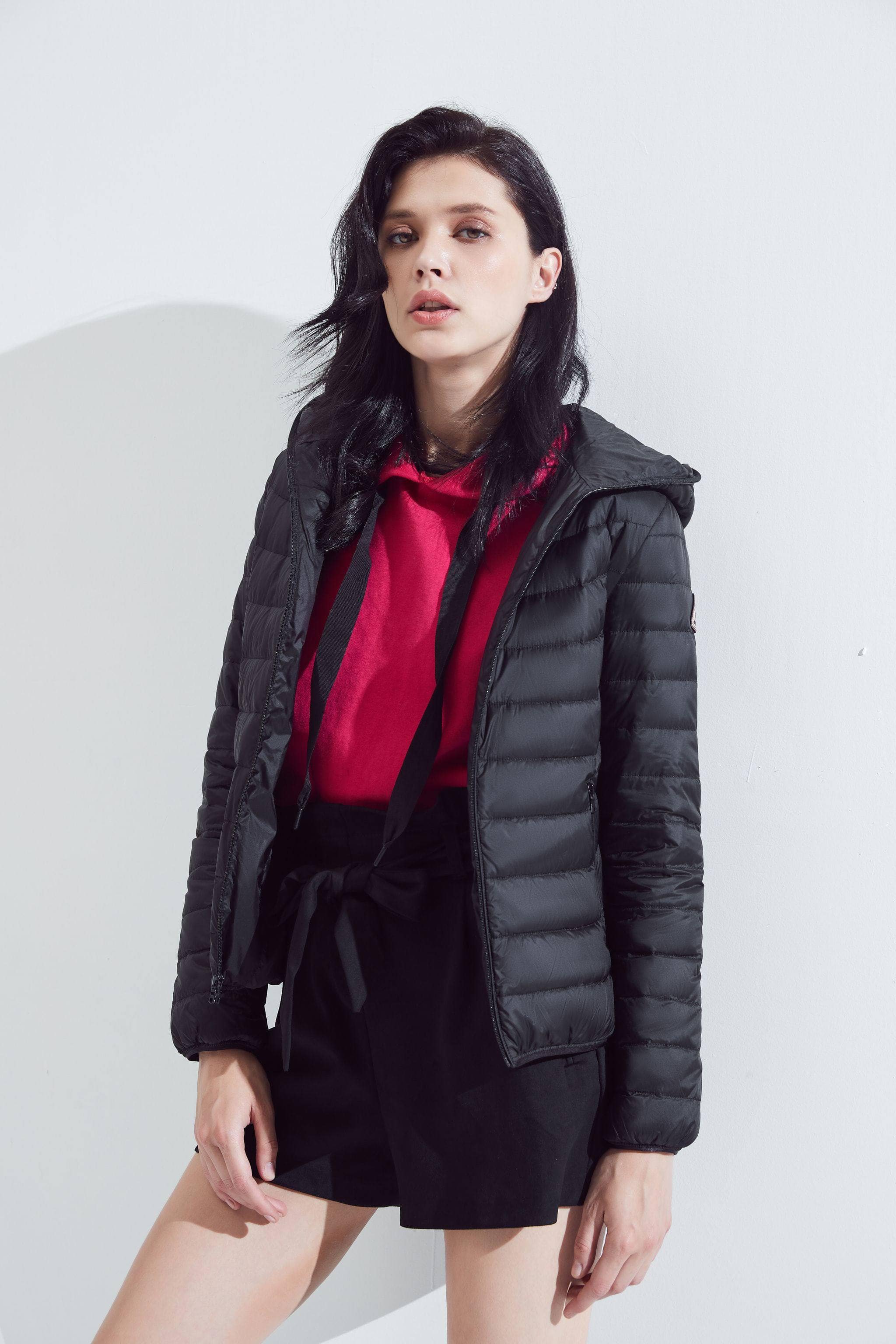 Lightweight Packable Down Jacket with Hood — Discover a fusion of style and comfort in our latest creation in Black, sizes 10–16