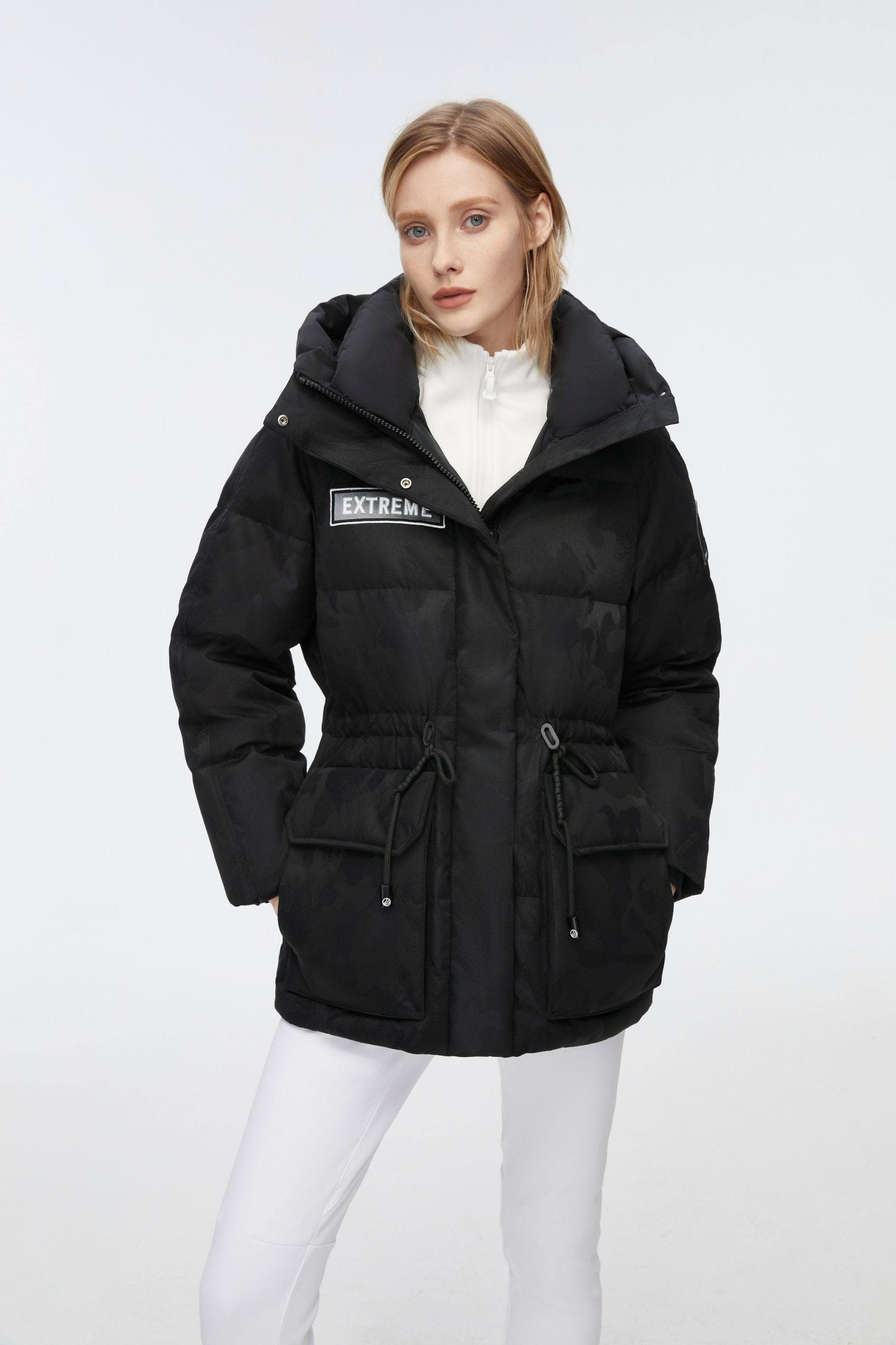 BOSIDENG 2022 Mid-Length Goose Down Jacket With Hood Jacket 6 / Black