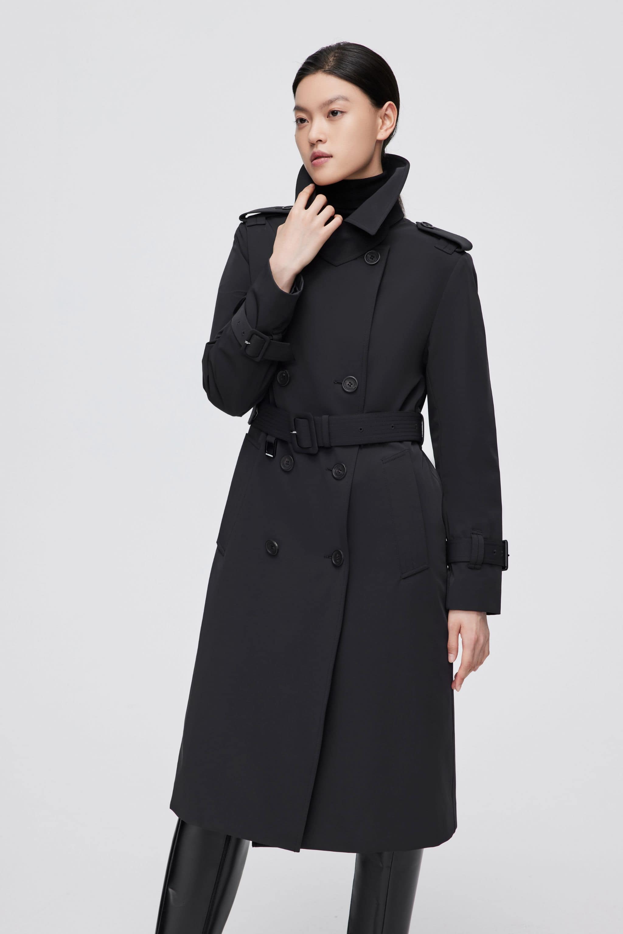 Premium Women's Goose Down Full Length Trench — Introducing our revolutionary Down Trench Coat in Black, sizes 4–14; waterproof, windproof