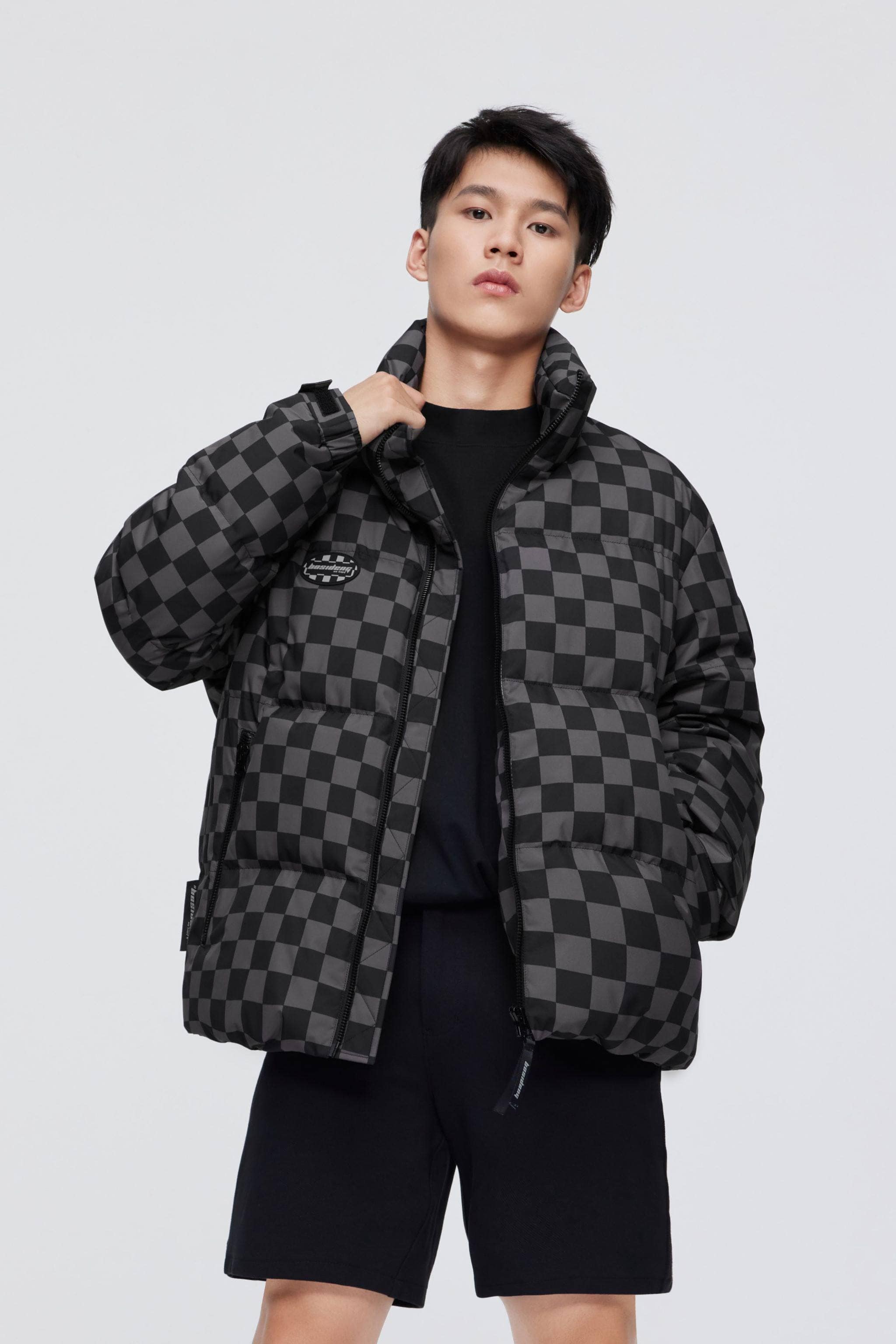 BOSIDENG 2022 Checkerboard Short Down Puffer Jacket