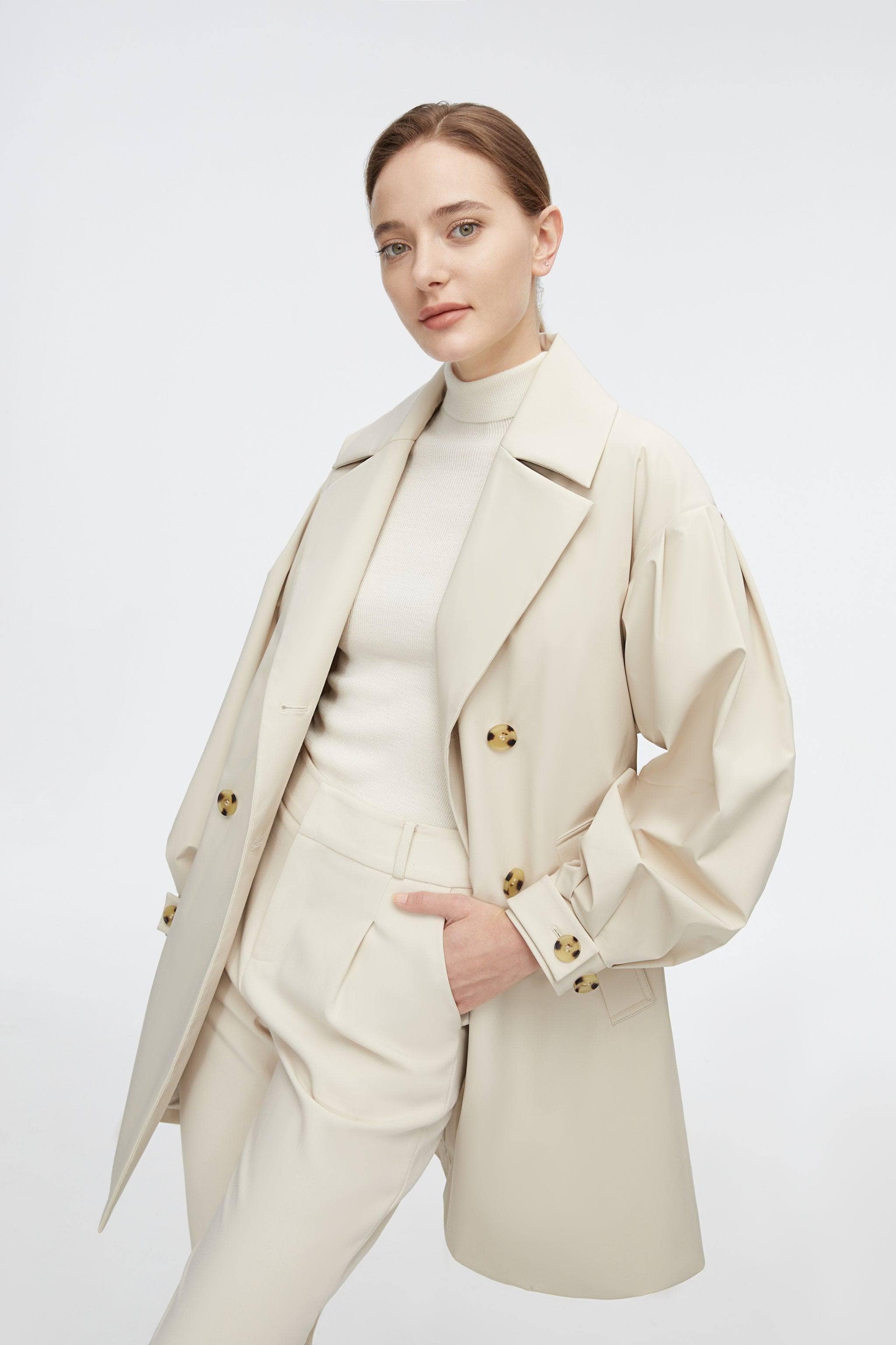 BOSIDENG 2022 Dropped Shoulder Detachable Goose Down Trench Coat Jacket