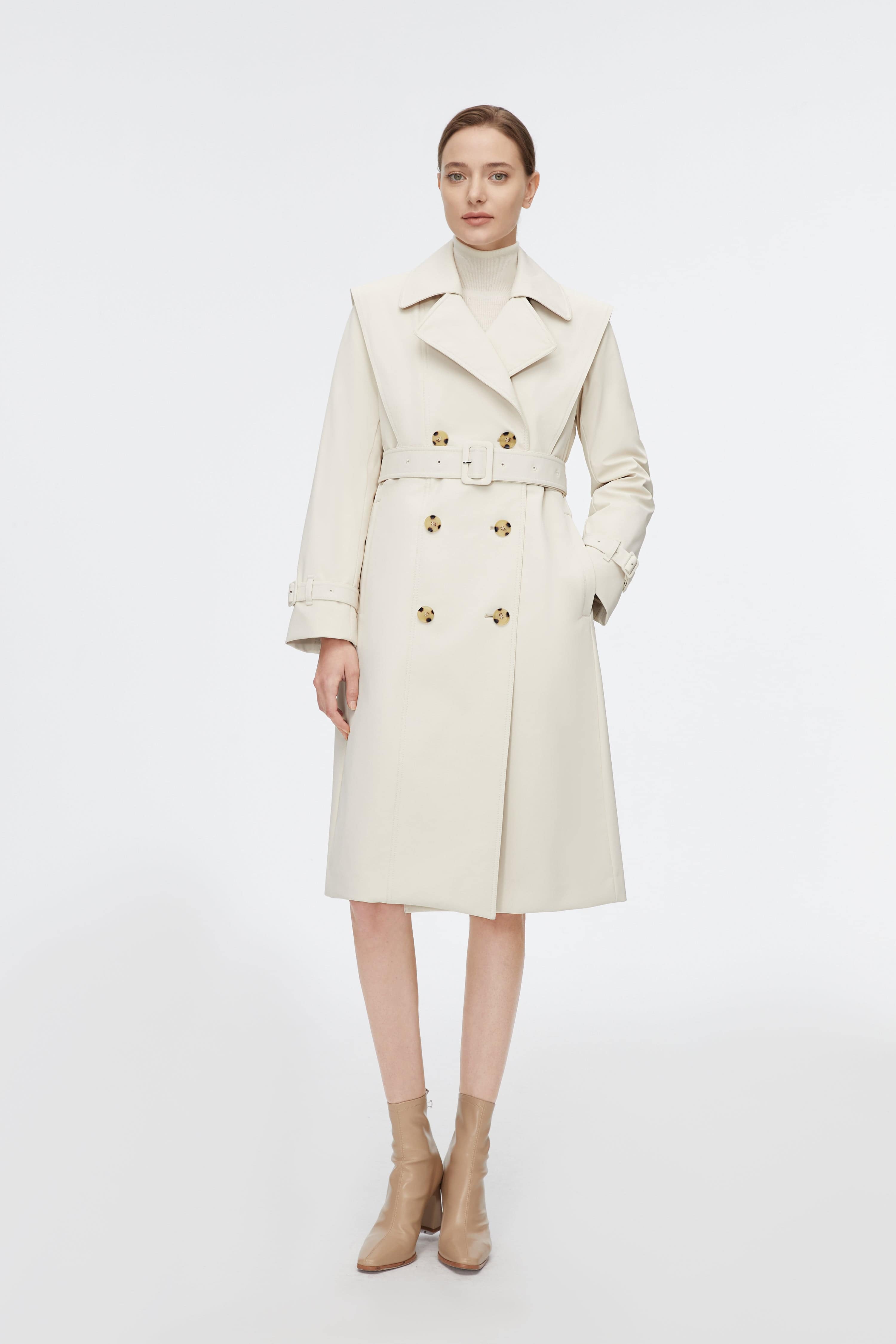 BOSIDENG 2022 Full Length Detachable Goose Down Trench Coat Jacket