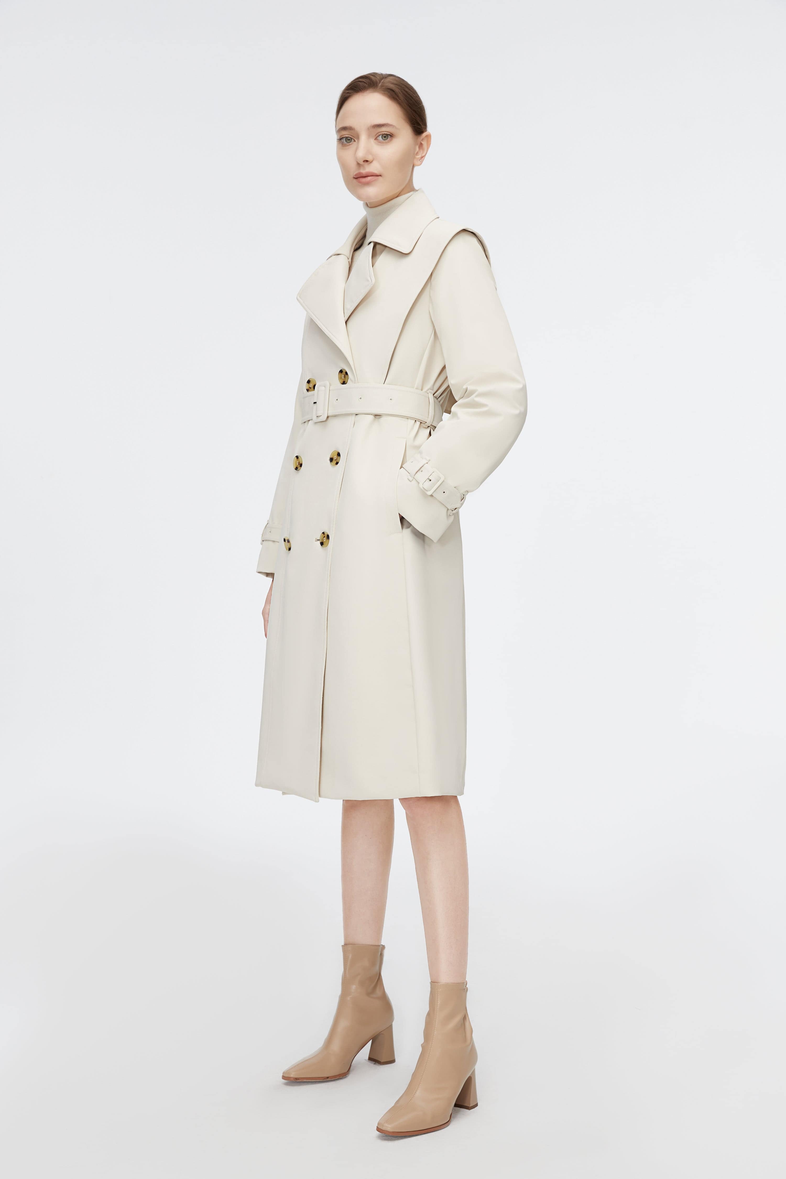 BOSIDENG 2022 Full Length Detachable Goose Down Trench Coat Jacket