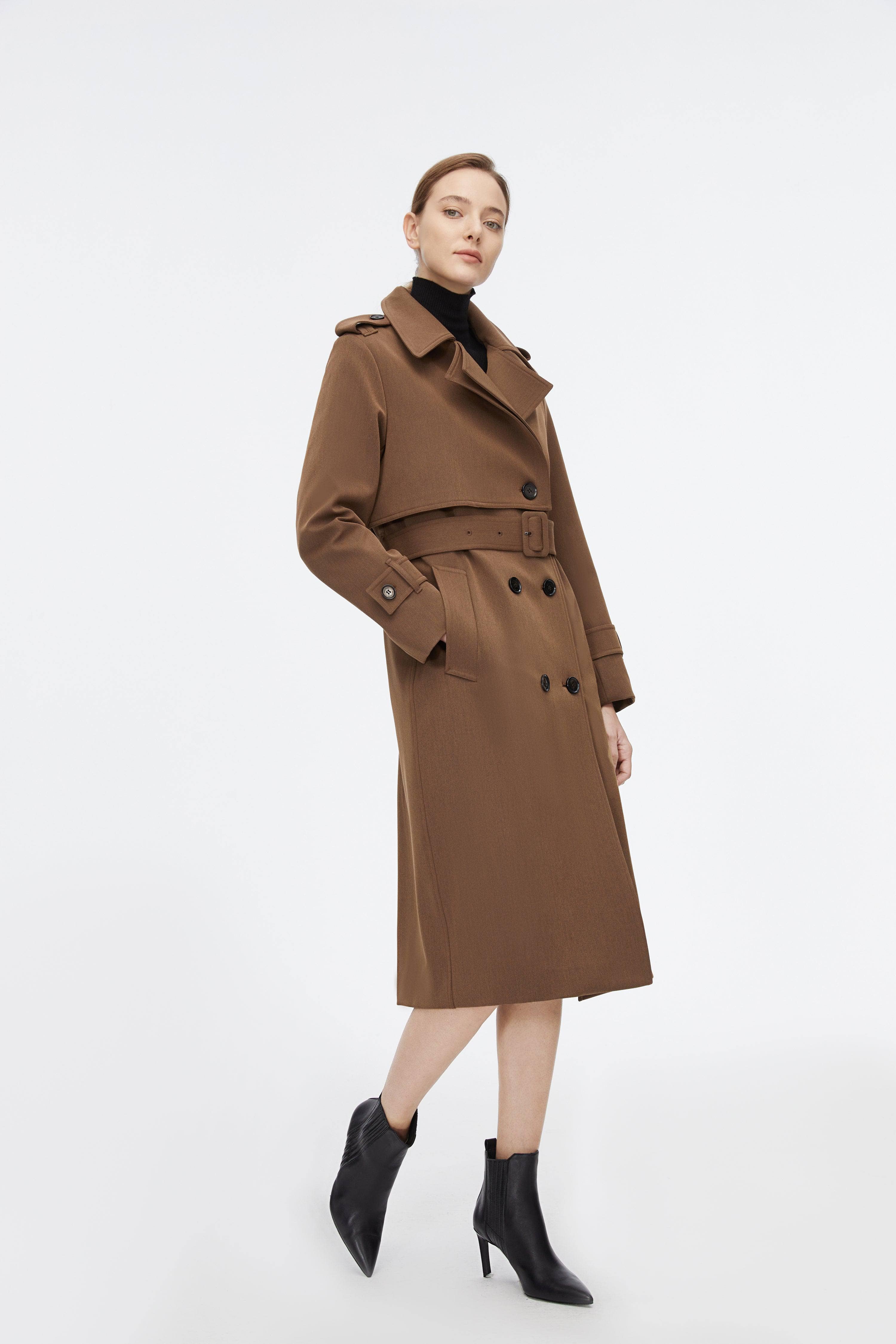 BOSIDENG 2022 Full Length Detachable Goose Down Trench Coat Jacket