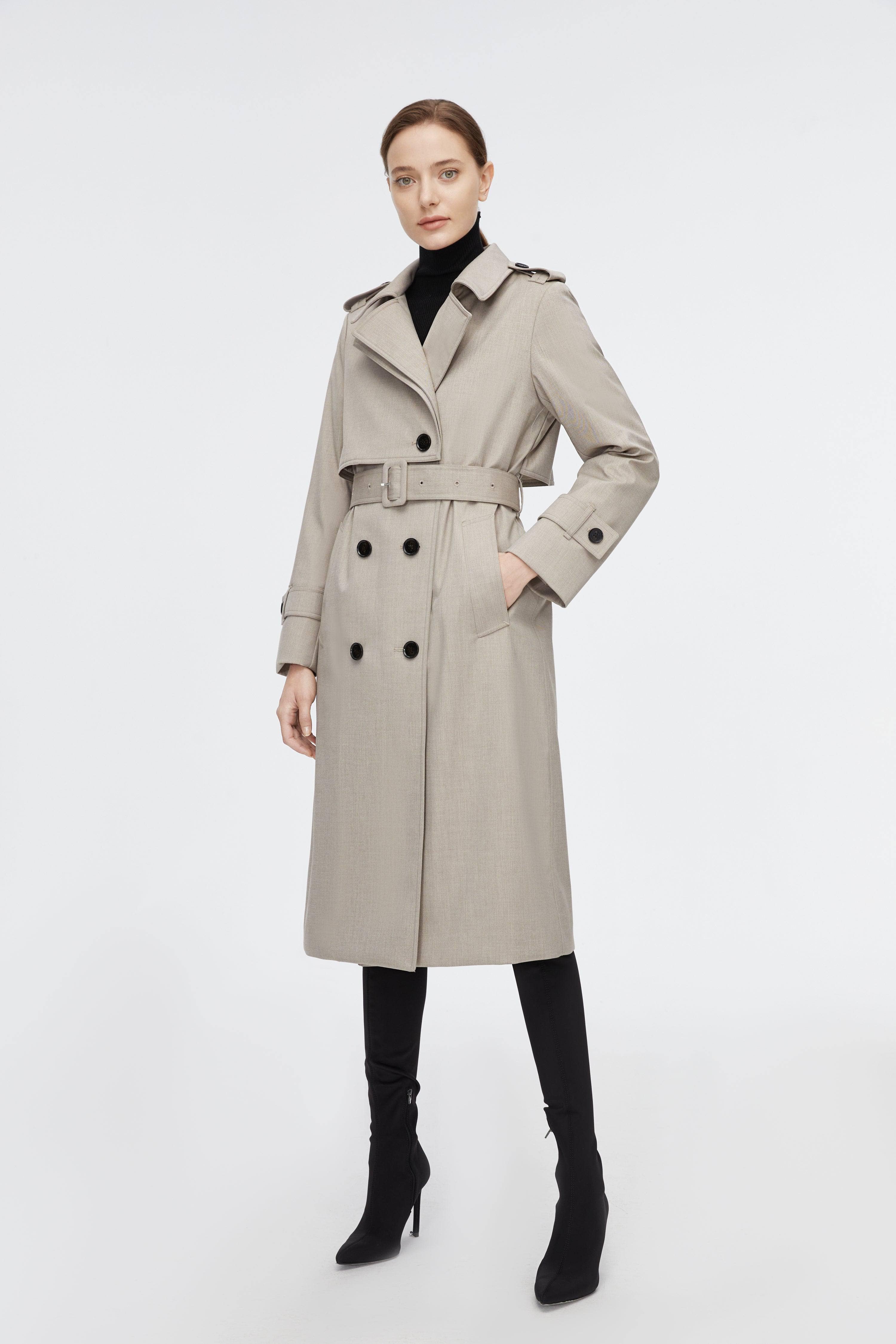 BOSIDENG 2022 Full Length Detachable Goose Down Trench Coat Jacket