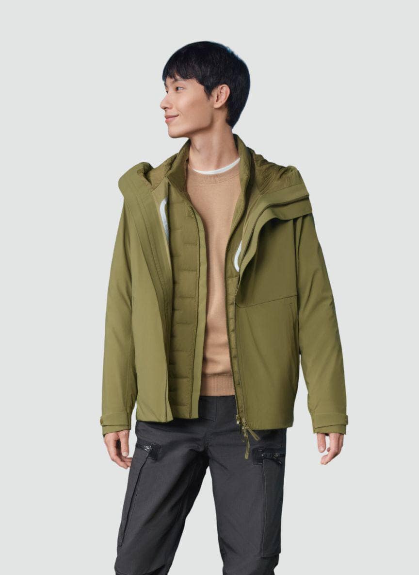 BOSIDENG 2022 Short Hooded Goose Down Jacket Green / XS