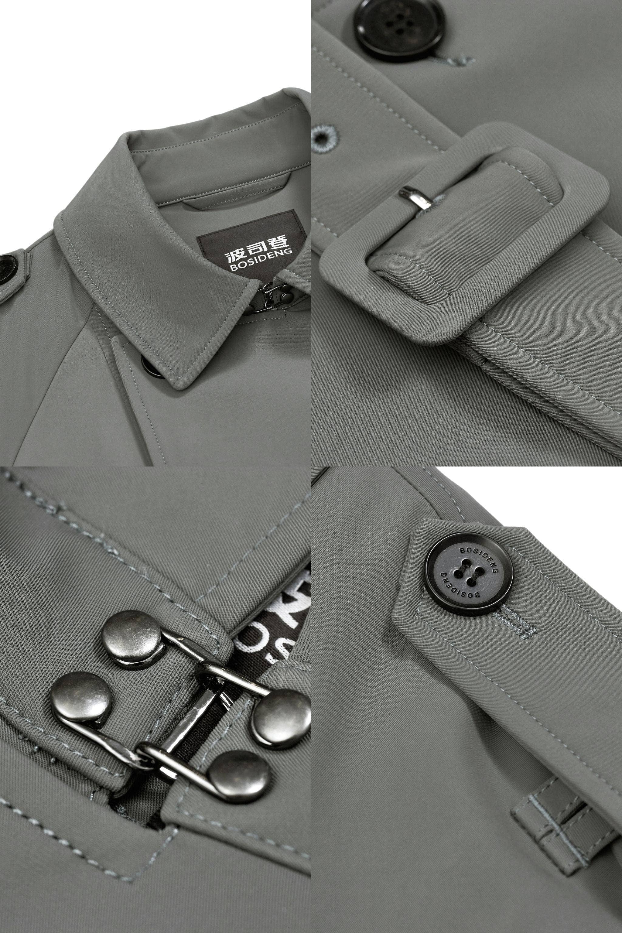BOSIDENG 2022 Mid-length Detachable Goose Down Trench Coat Jacket