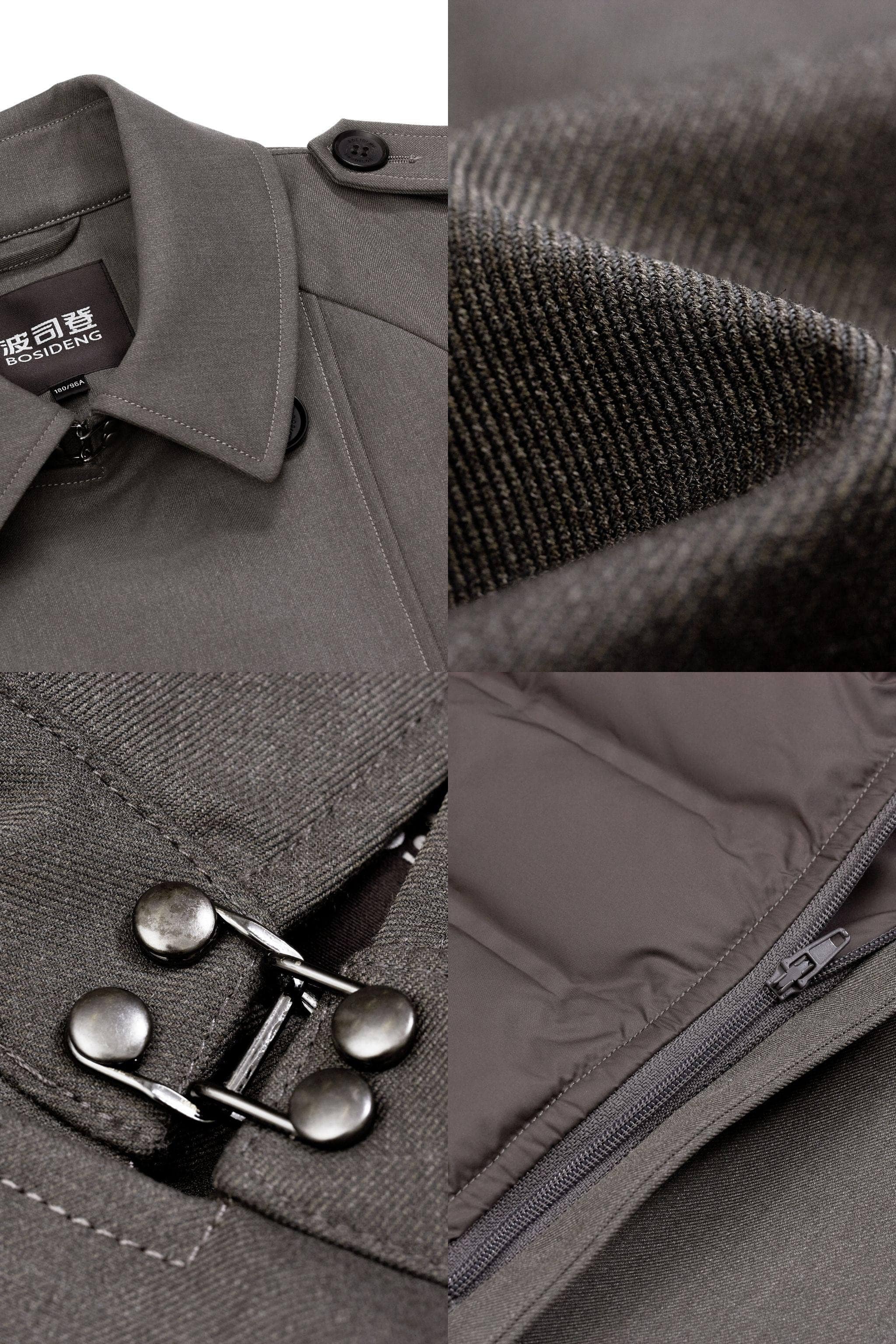 BOSIDENG 2022 Mid-length Detachable Goose Down Trench Coat Jacket