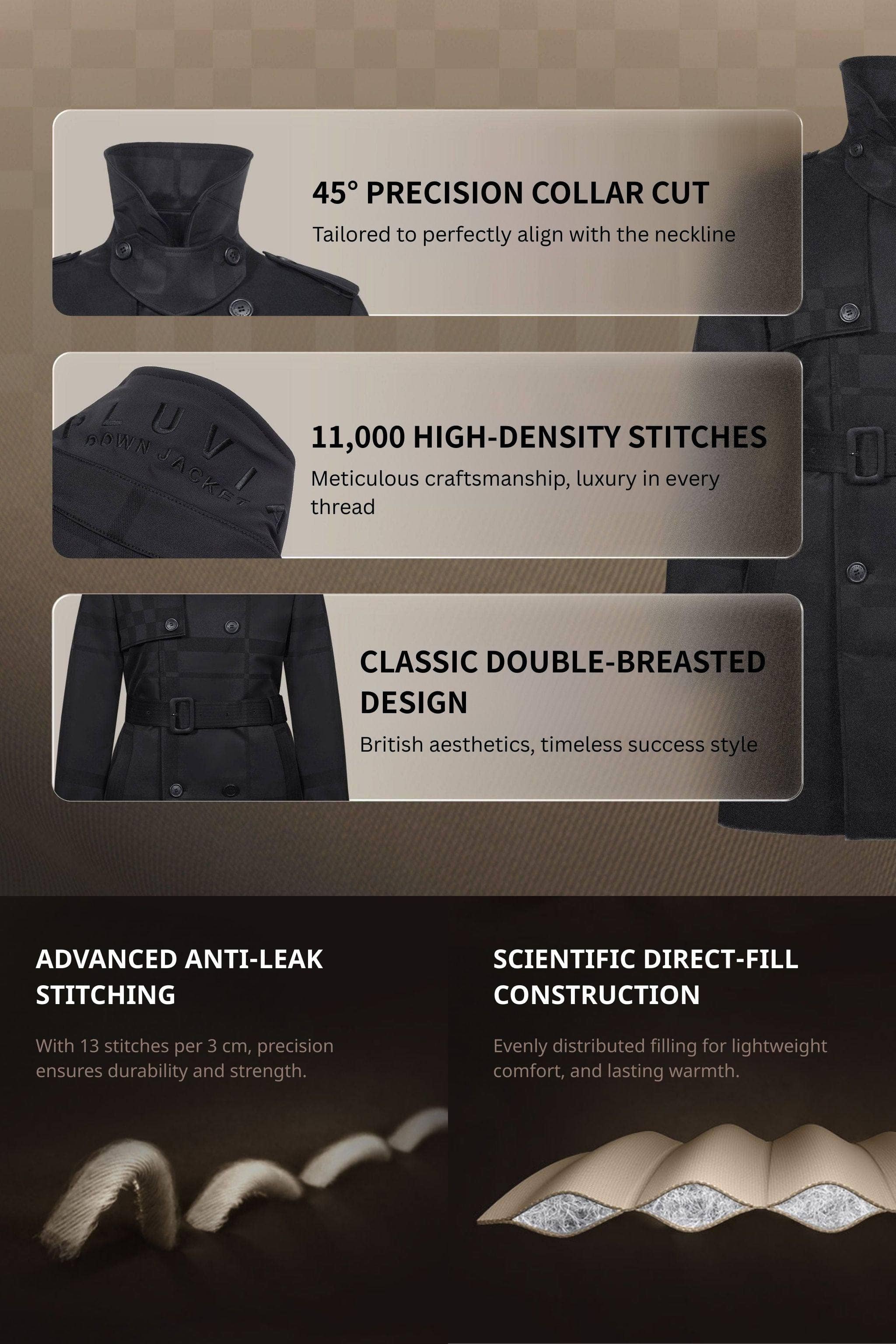 BOSIDENG 2022 Mid-Length Goose Down Trench Jacket