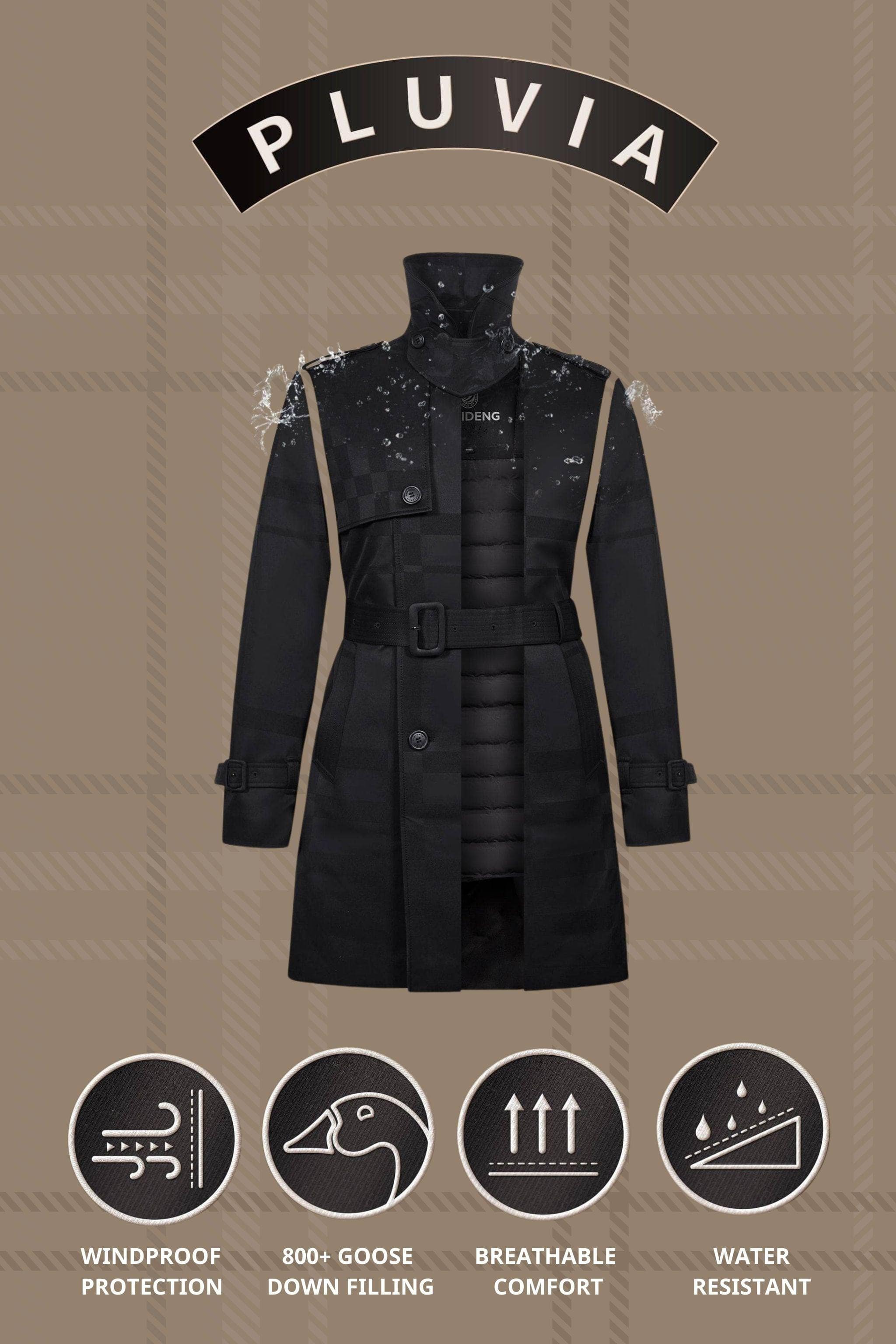 BOSIDENG 2022 Mid-Length Goose Down Trench Jacket