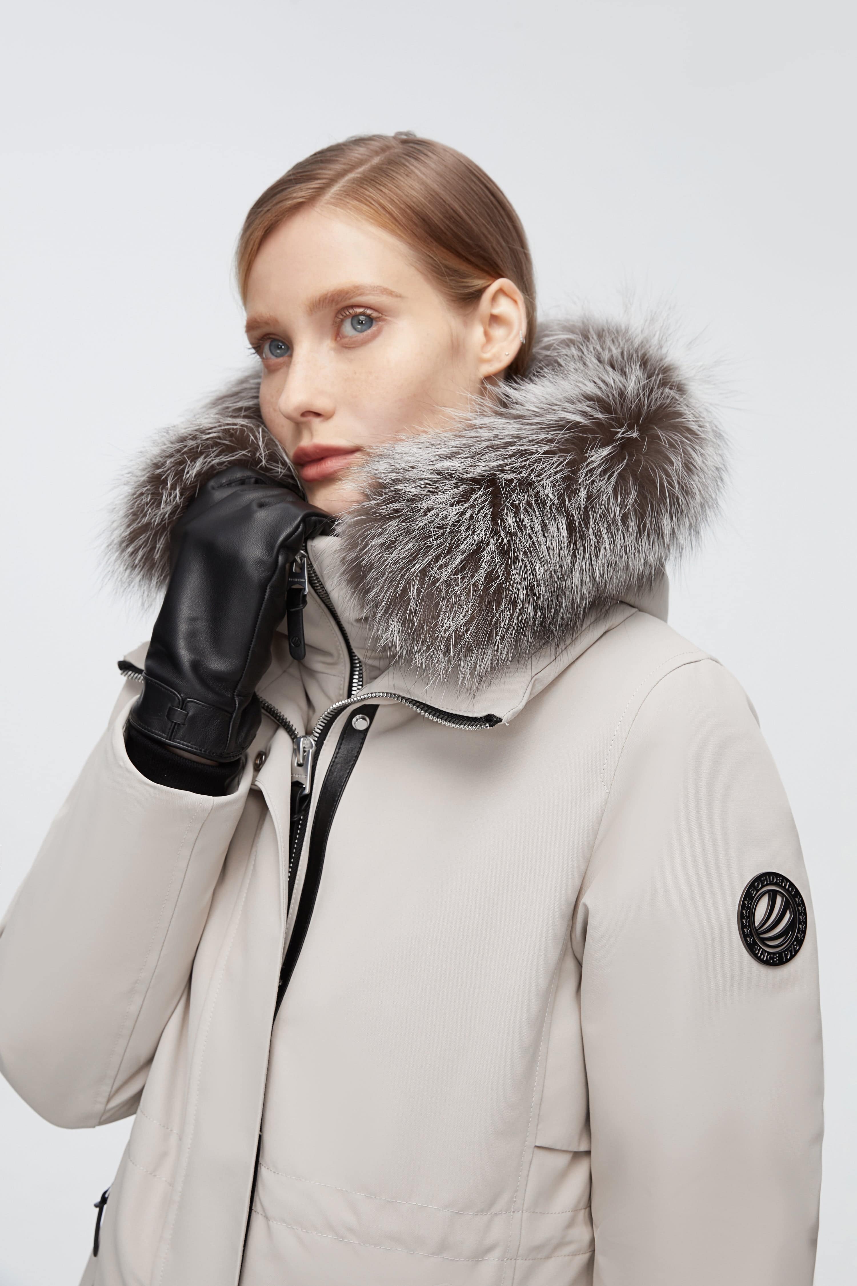 BOSIDENG 2022 Mid-Length Goose Down Trench With Fur Jacket