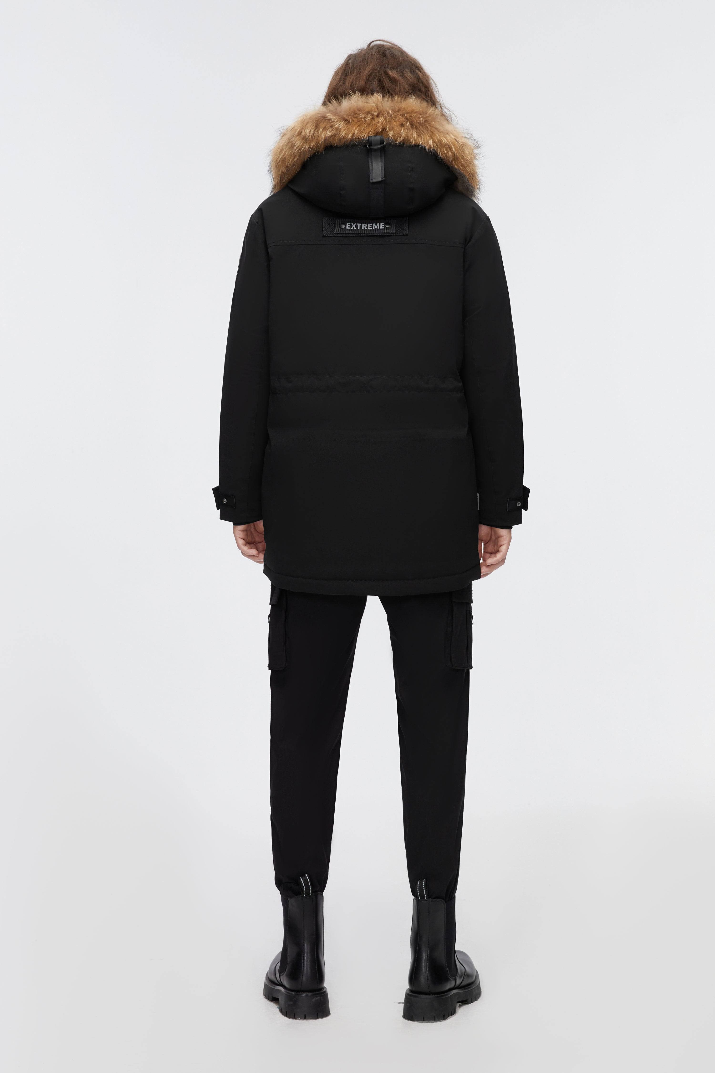 BOSIDENG 2022 Mid-Length Goose Down Trench With Fur Jacket