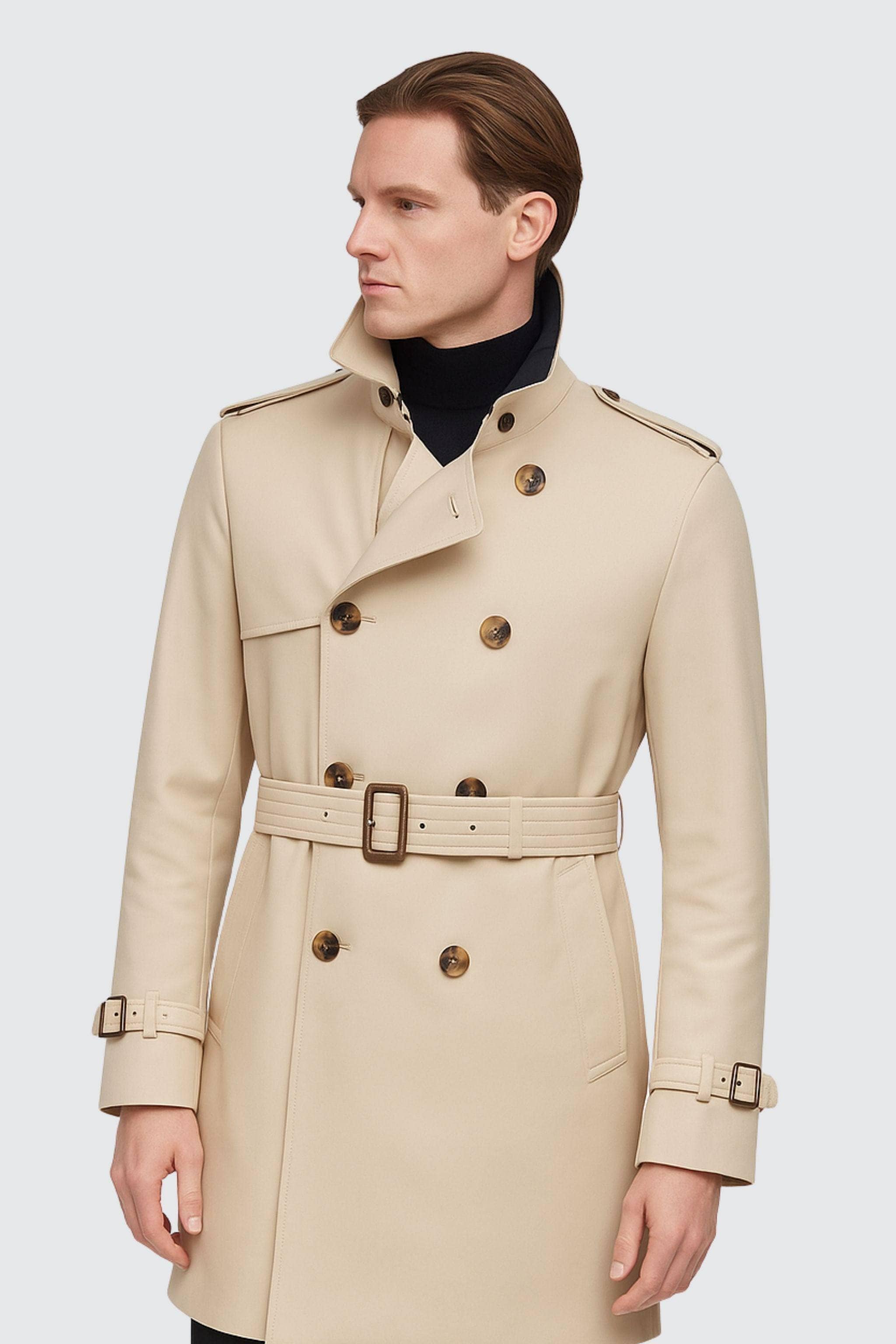 BOSIDENG 2022 Mid-Length Goose Down Trench Jacket Oat / S