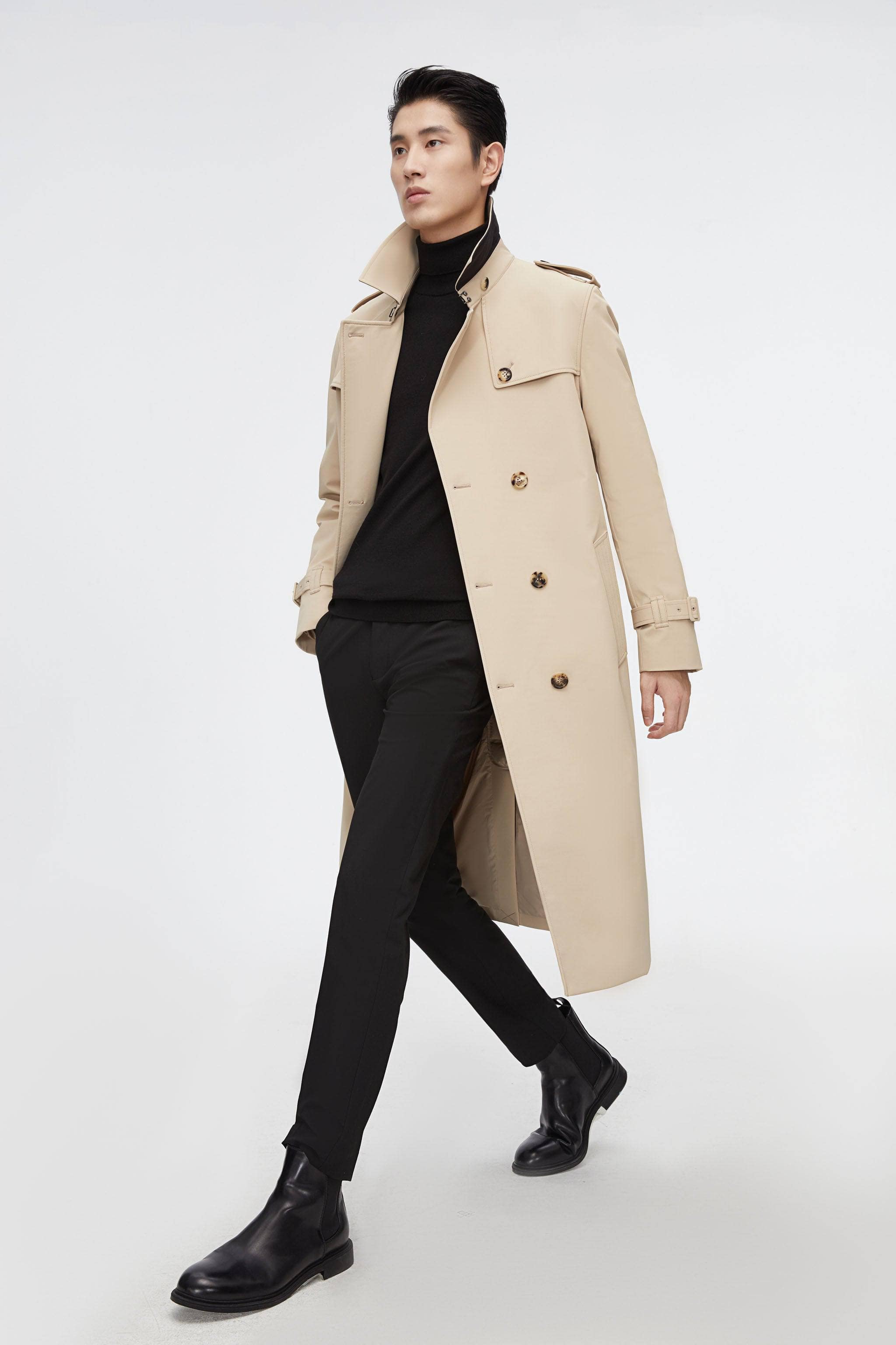 BOSIDENG 2022 Premium Men's Goose Down Full Length Trench Jacket