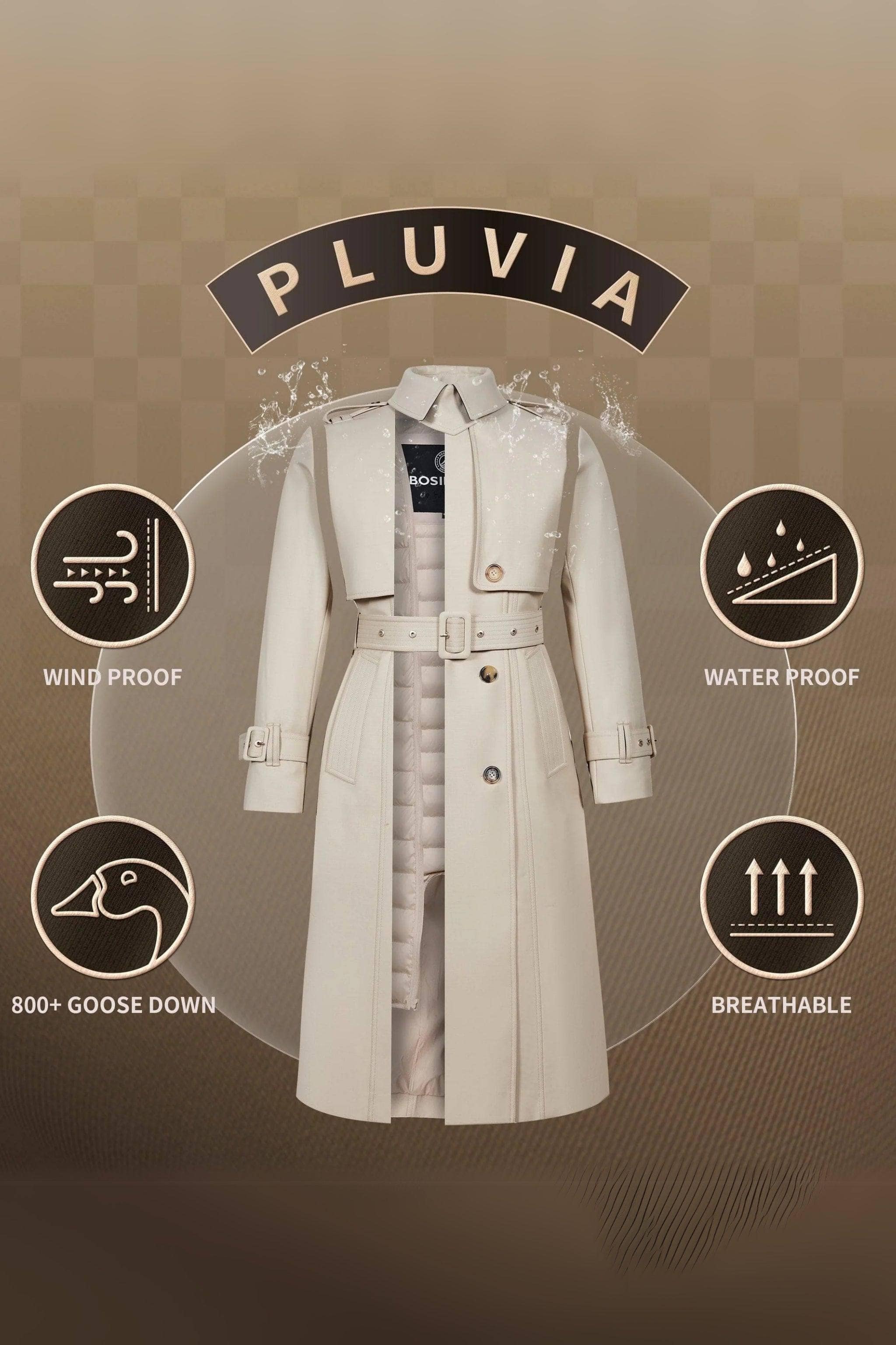 BOSIDENG 2022 Premium Women's Goose Down Full Length Trench Jacket