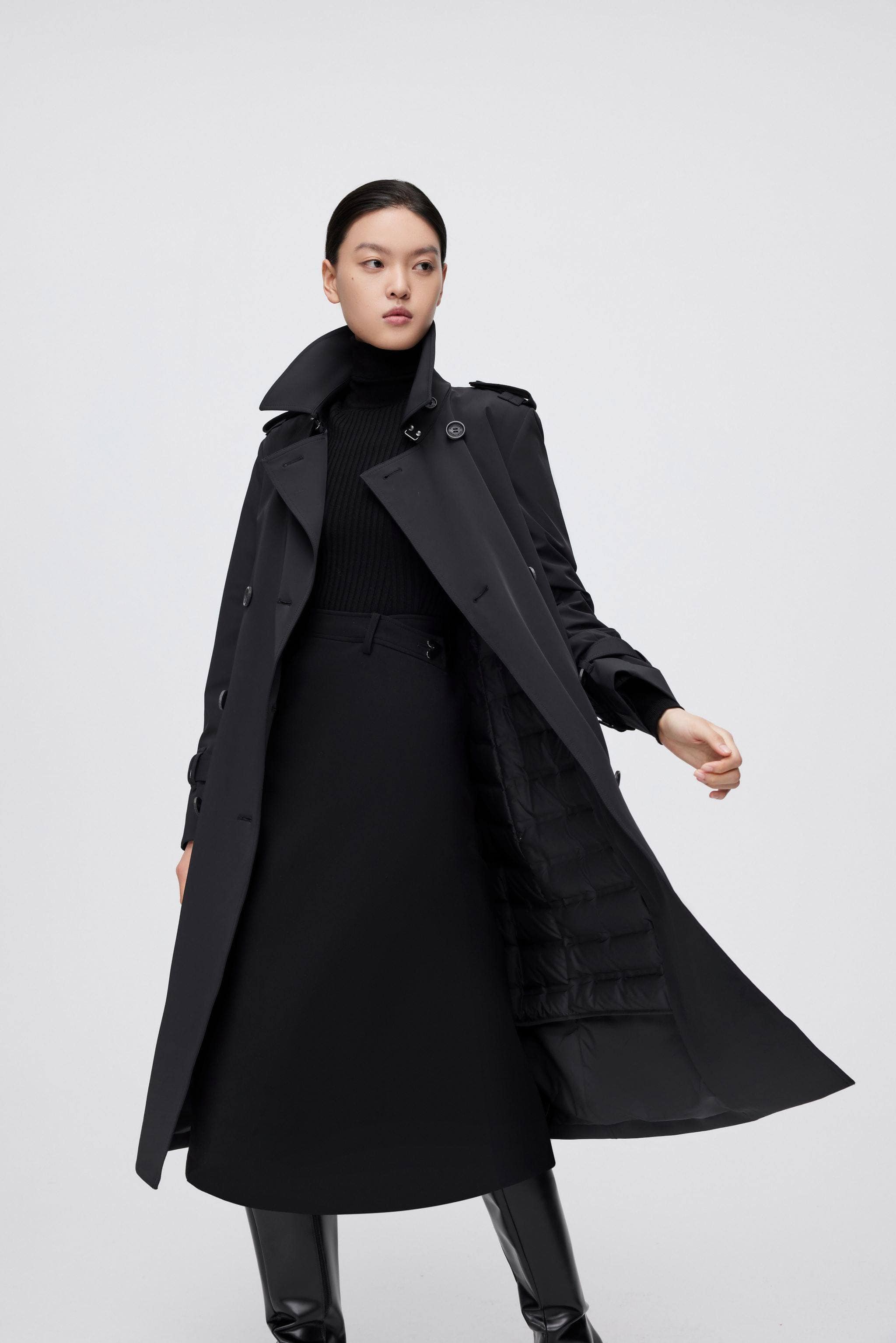 BOSIDENG 2022 Premium Women's Goose Down Full Length Trench Jacket