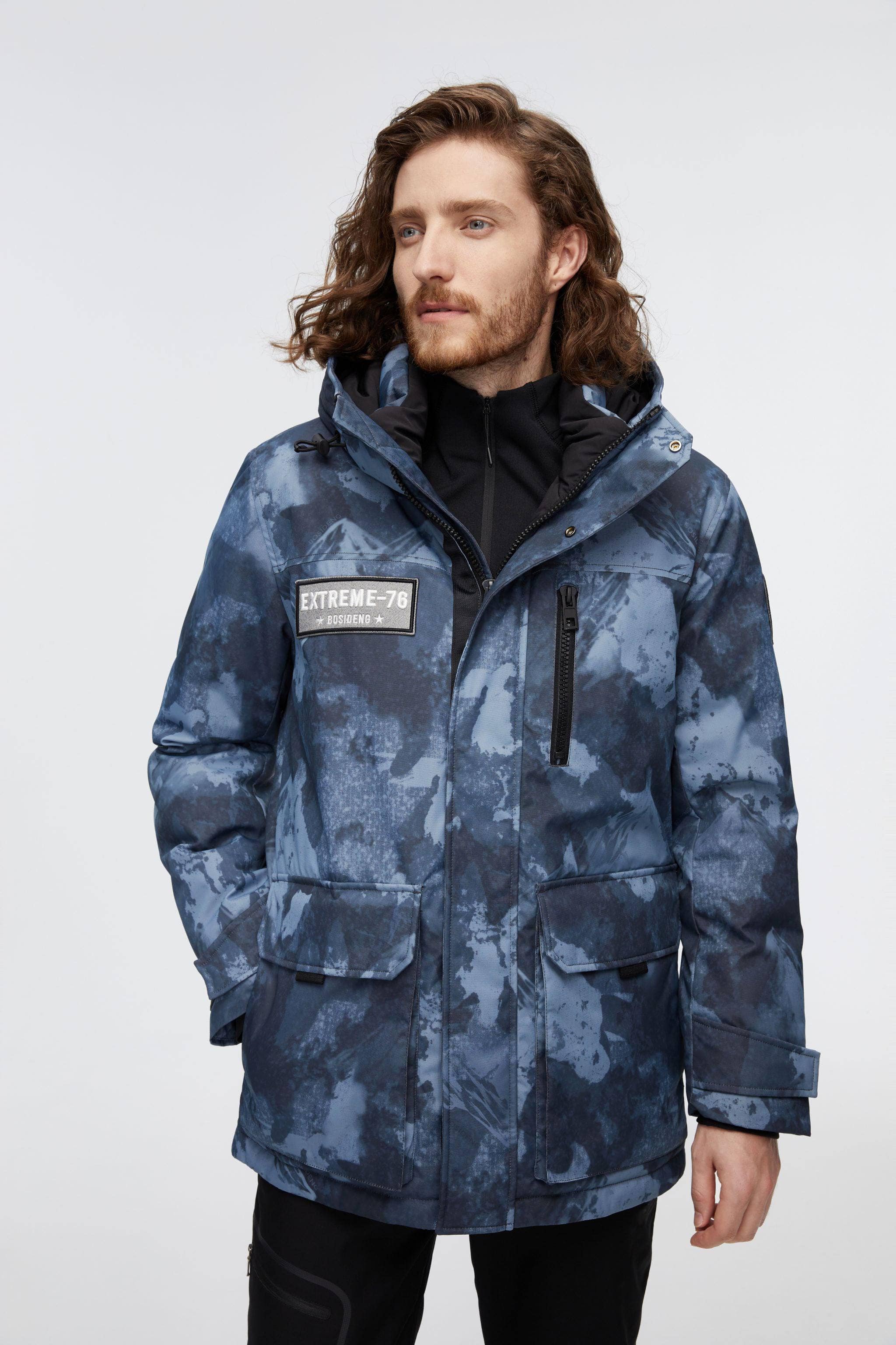 Short Goose Down Jacket With Hood — Stay warm in the harshest conditions with the Extreme Goose Down Jacket in Blue, sizes S–XXL; windproof
