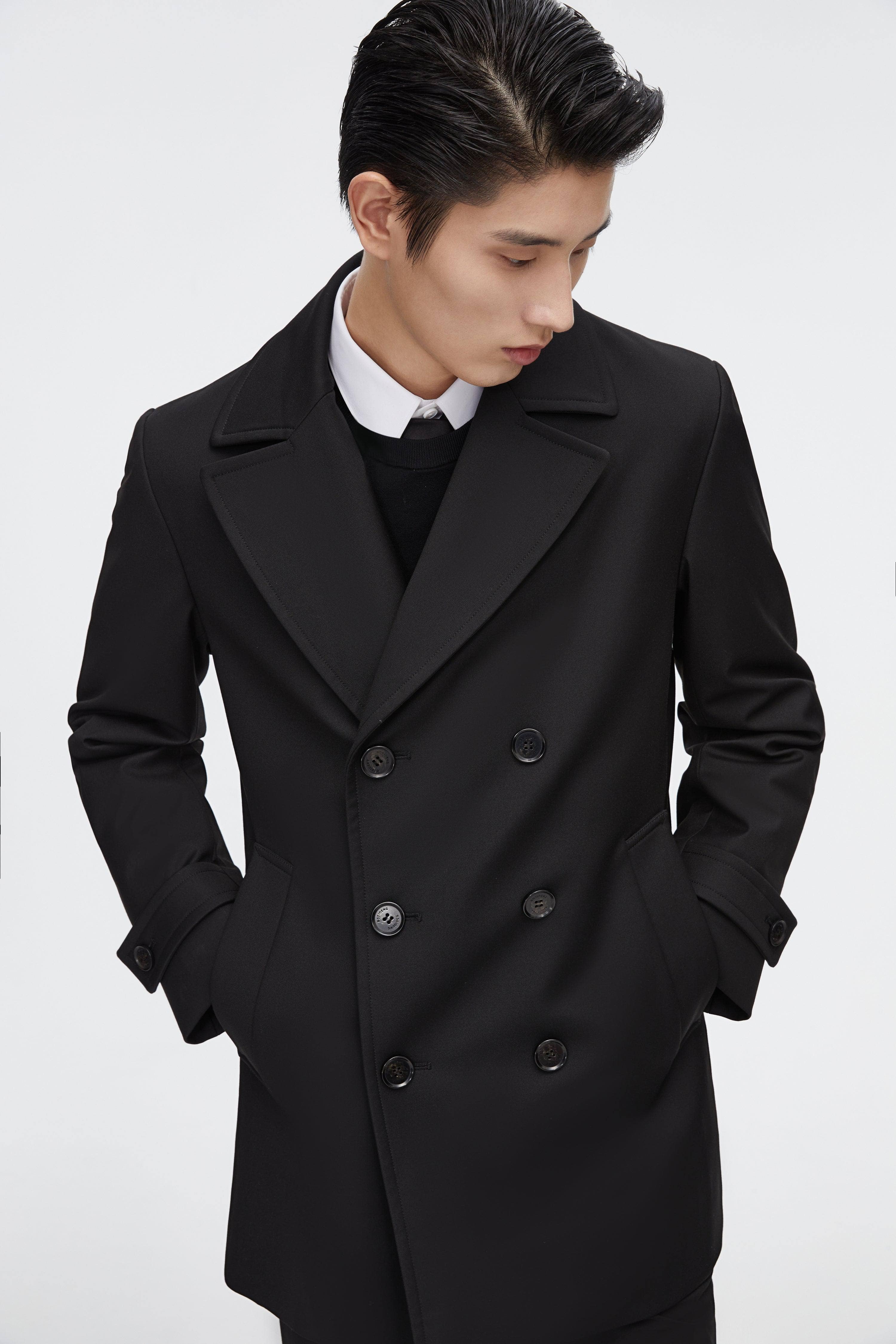 BOSIDENG 2022 Short Detachable Goose Down Trench Coat Jacket