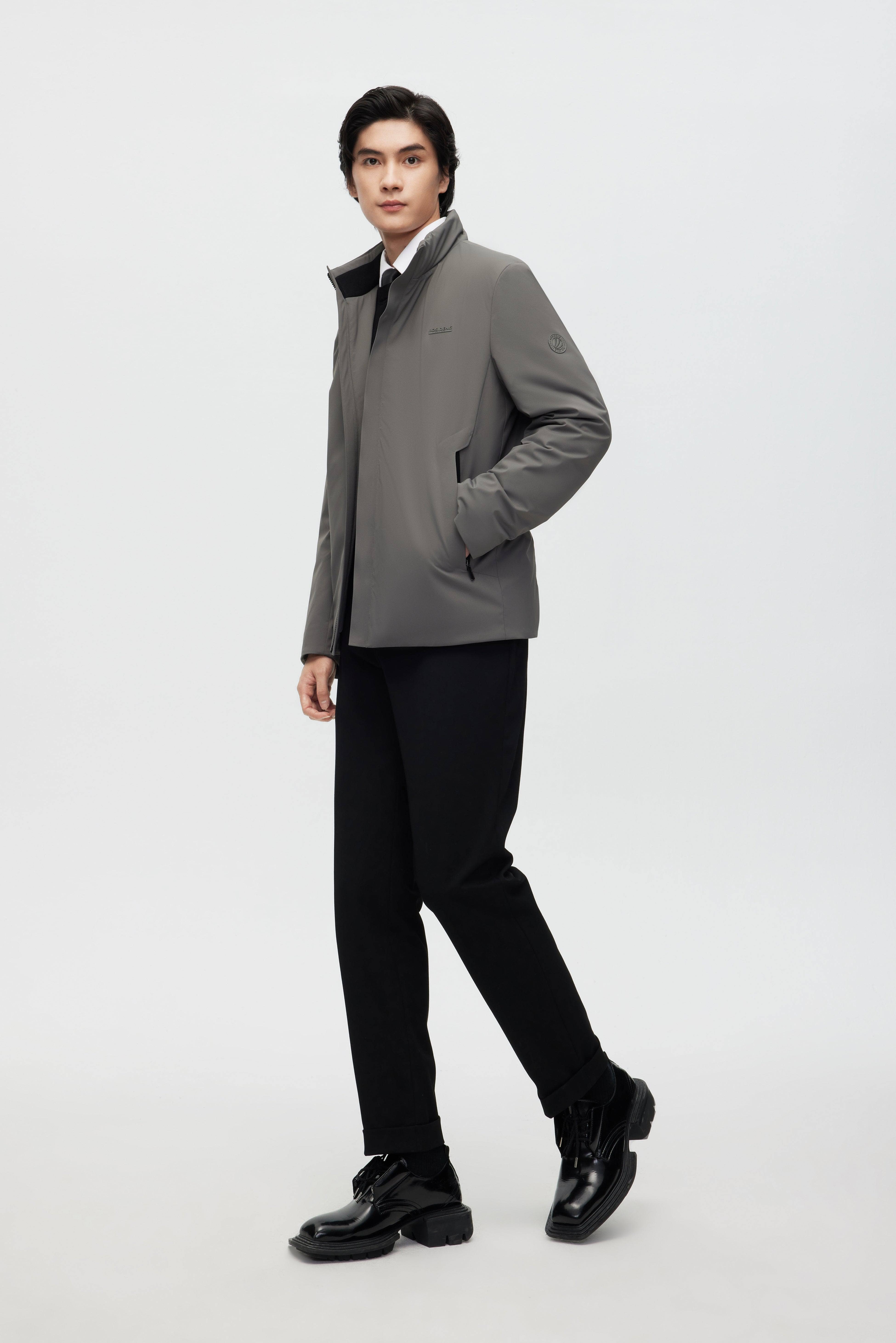 BOSIDENG 2022 Stand Collar Goose Down Short Trench Jacket