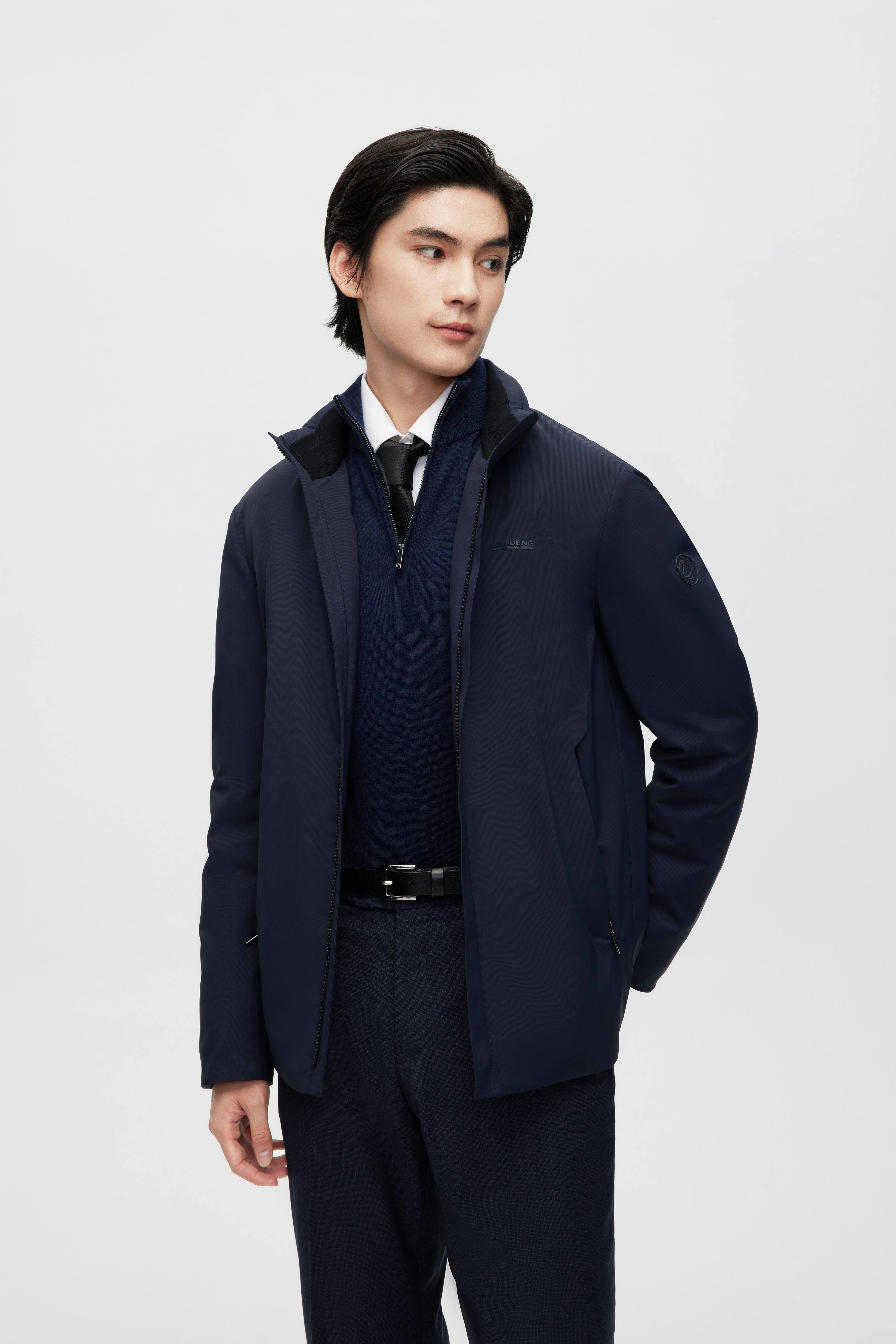 BOSIDENG 2022 Stand Collar Goose Down Short Trench Jacket