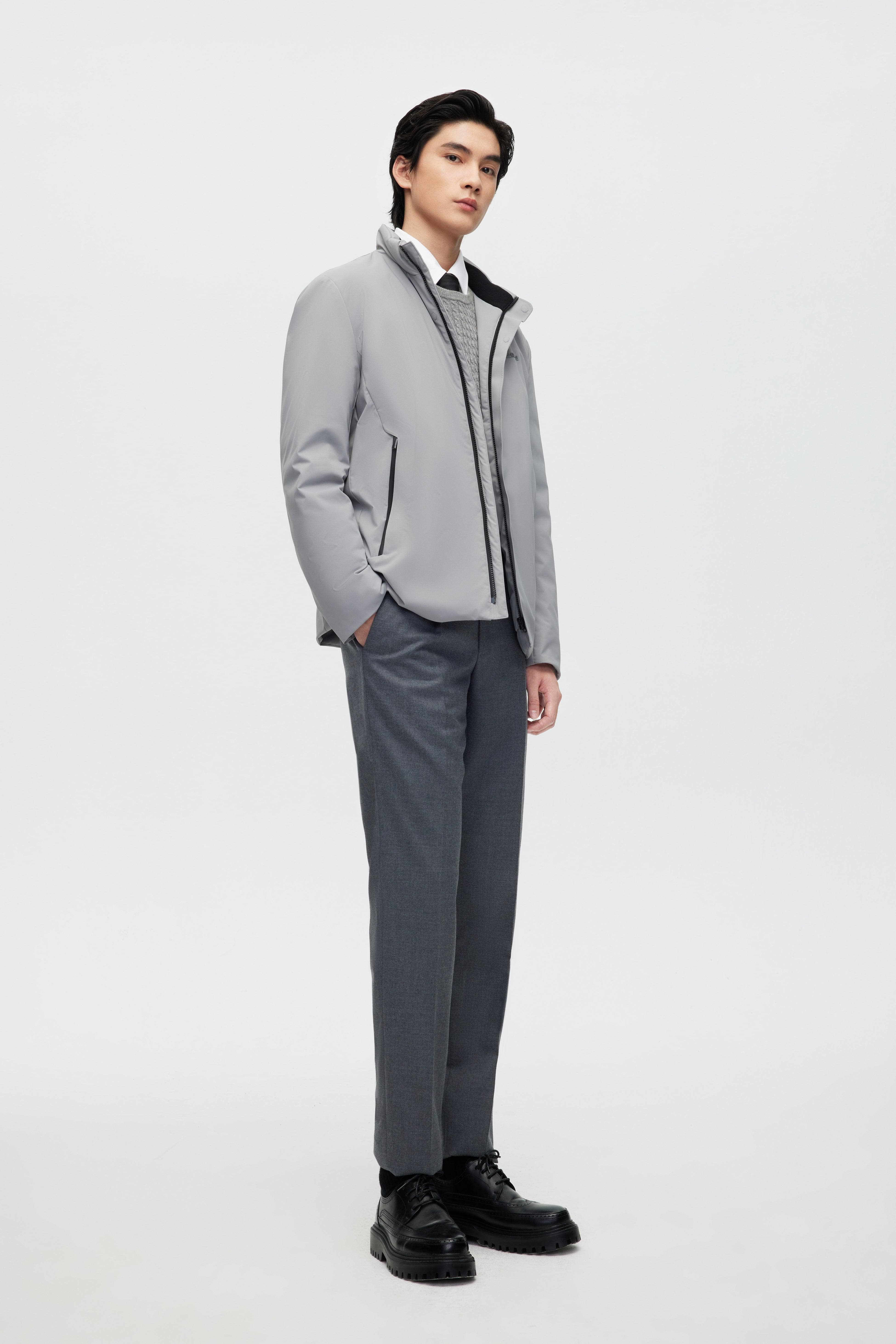 BOSIDENG 2022 Stand Collar Goose Down Short Trench Jacket