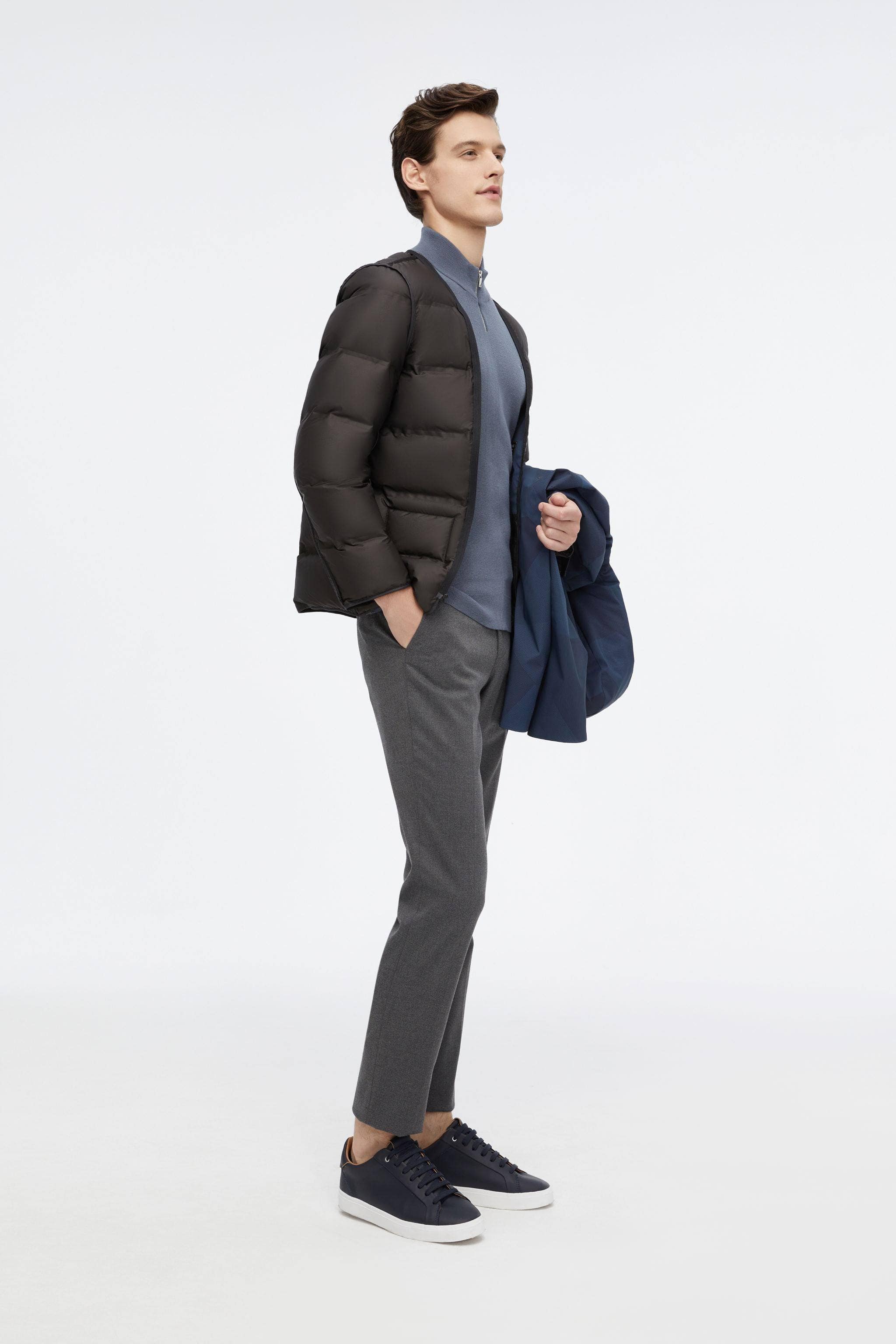 BOSIDENG 2022 Versatile Goose Down Short Trench Jacket