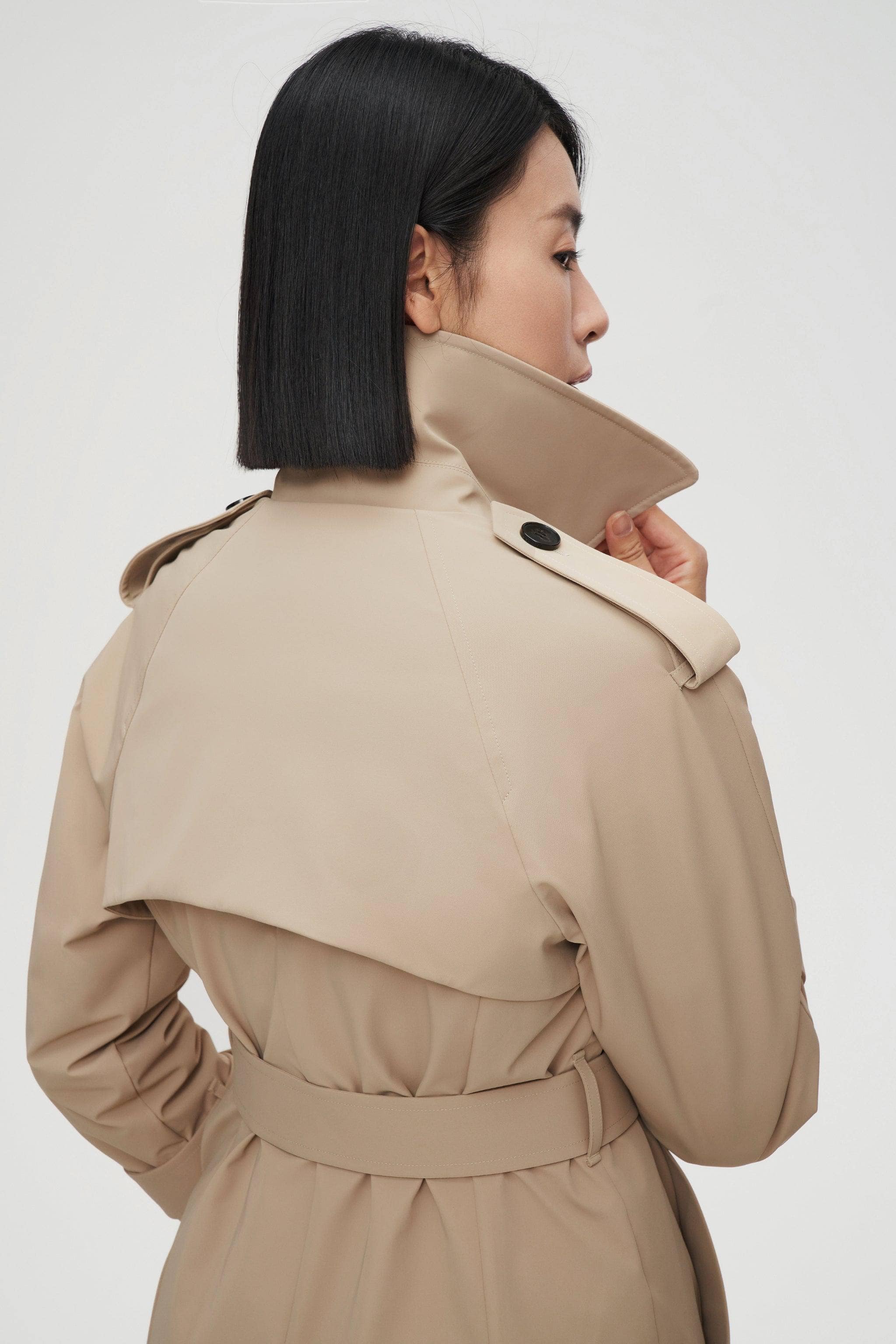 BOSIDENG 2022 Women’s Double Breasted Short Trench Jacket