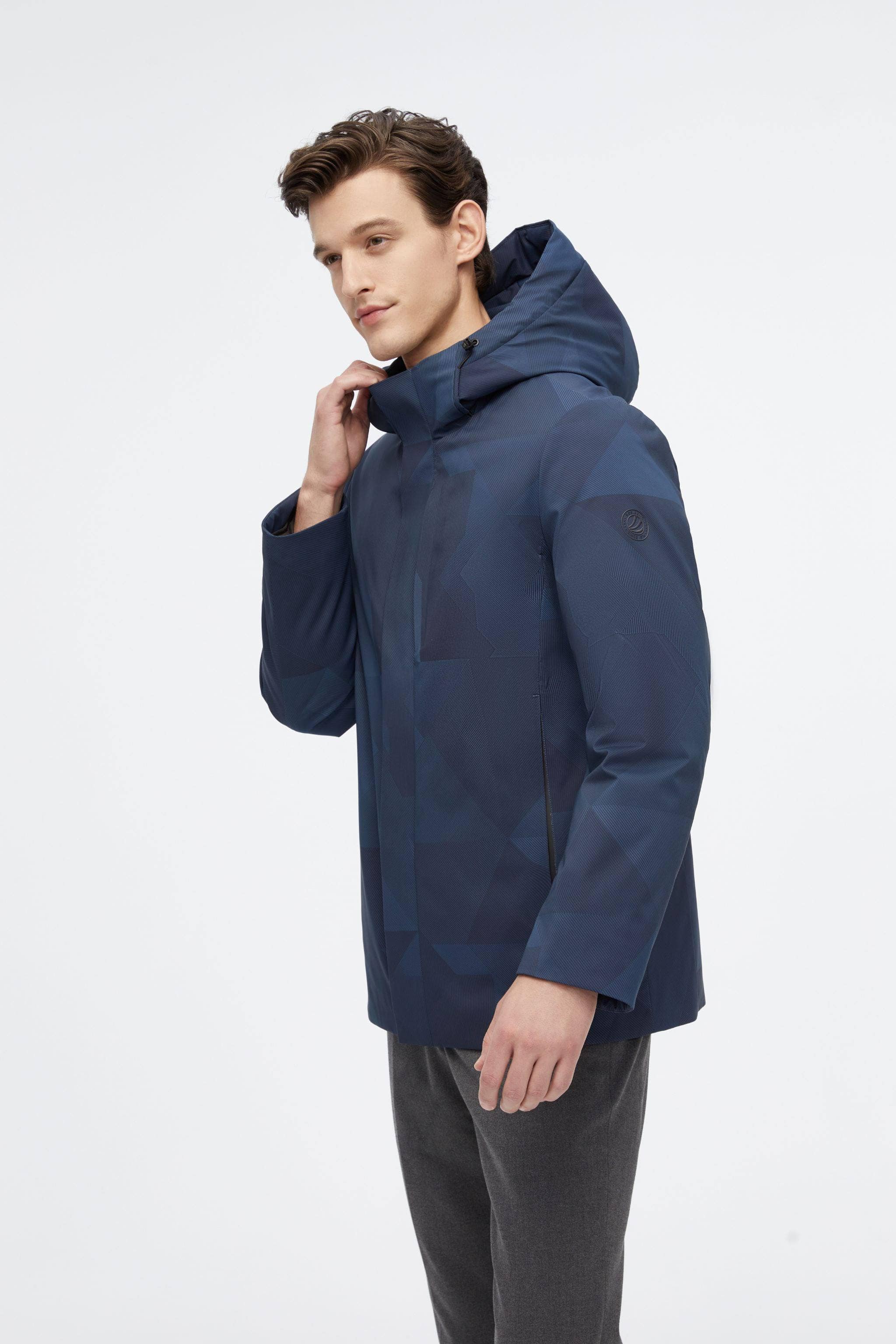BOSIDENG 2022 Versatile Goose Down Short Trench Jacket XS / Dream Blue