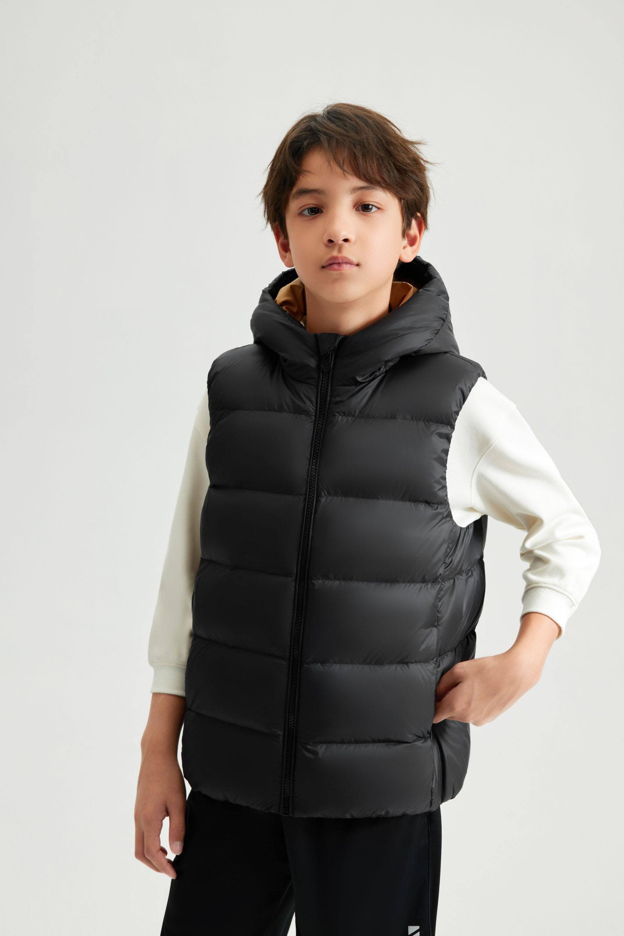 BOSIDENG 2023 Kid's Hooded Down Gilet Gilet 3-4 yrs / Black