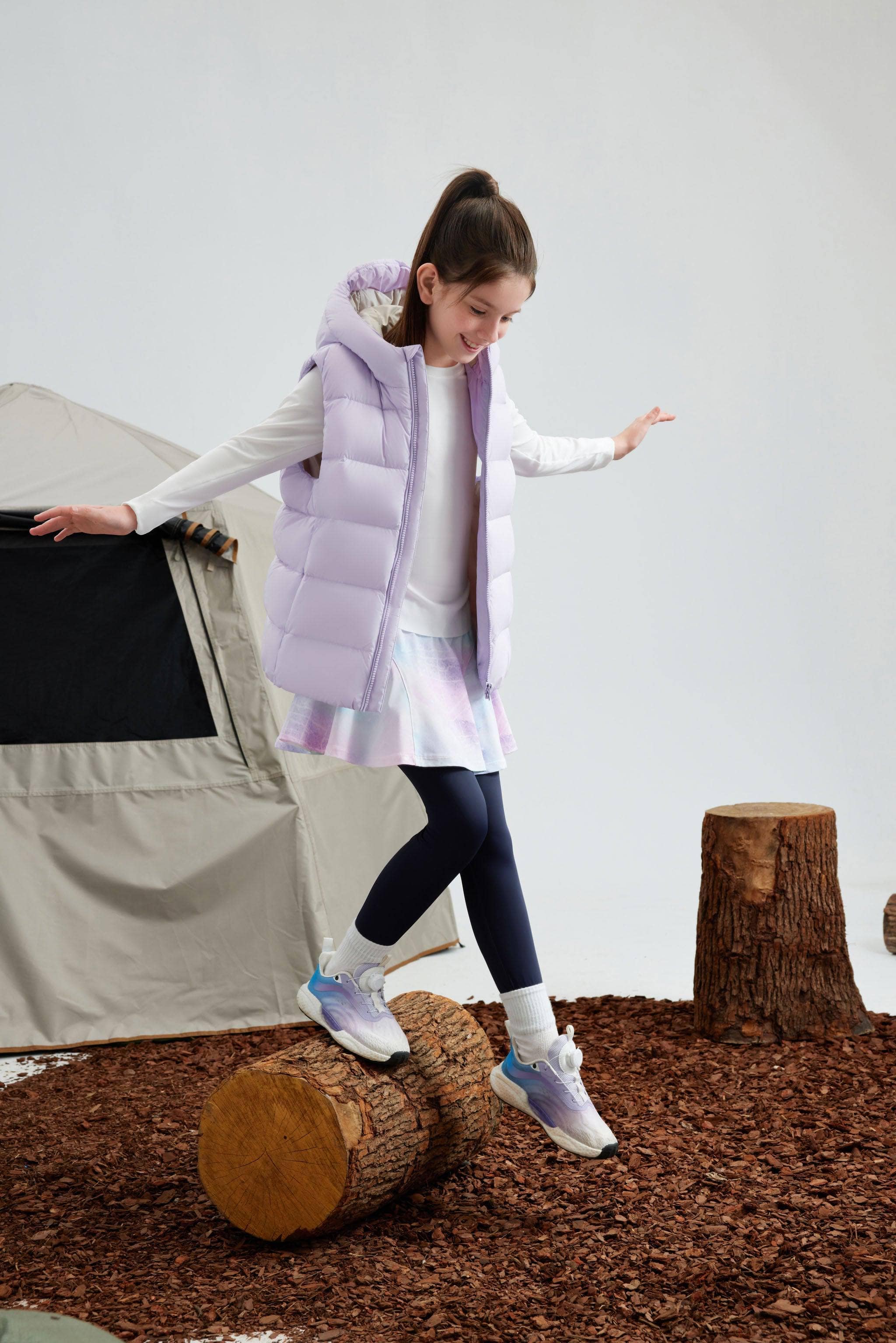 BOSIDENG 2023 Kid's Hooded Down Gilet Gilet 3-4 yrs / Lilac