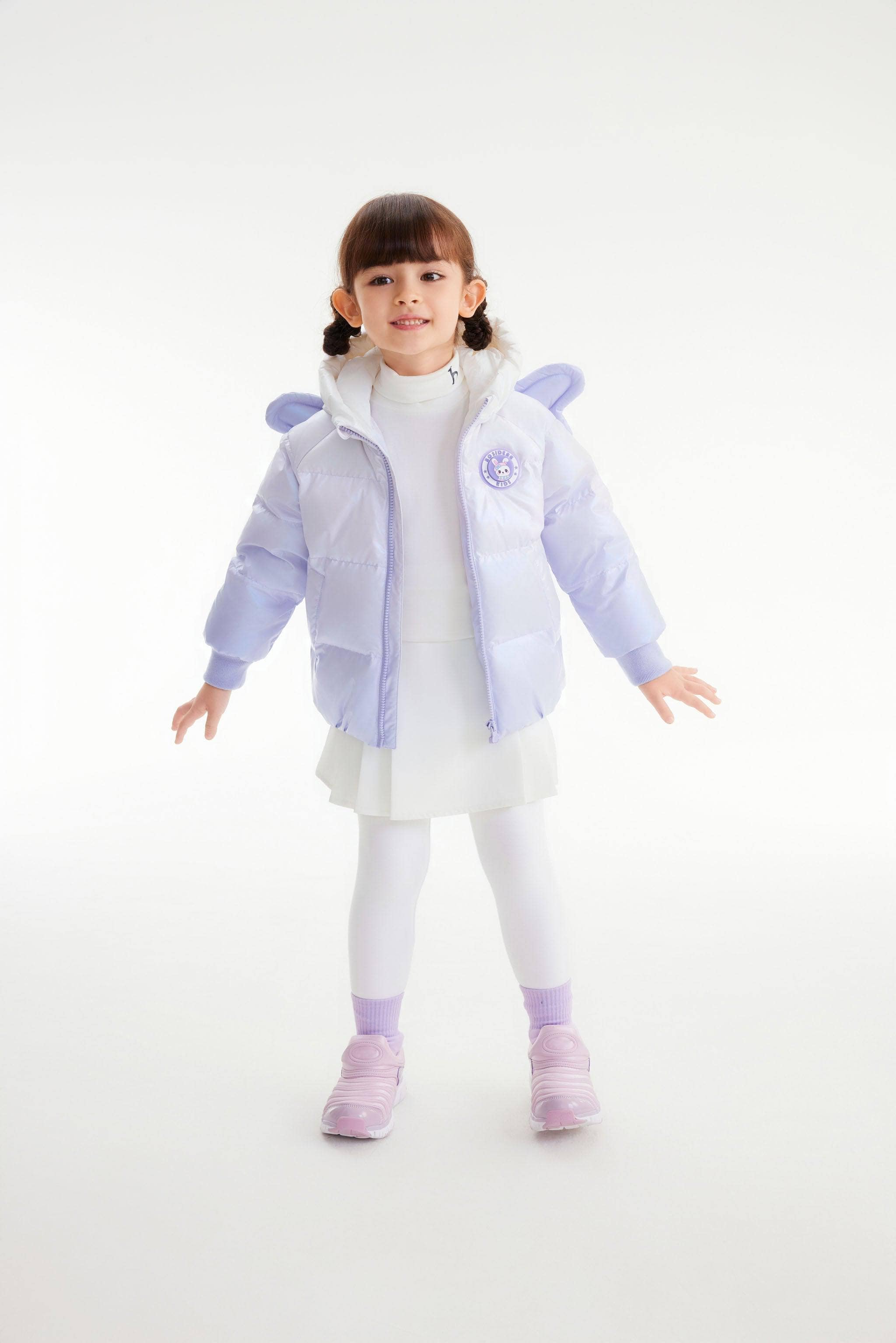 BOSIDENG 2023 Kid's Cute Down Jacket 3132 Jacket 3-4Y / Purple Gradient